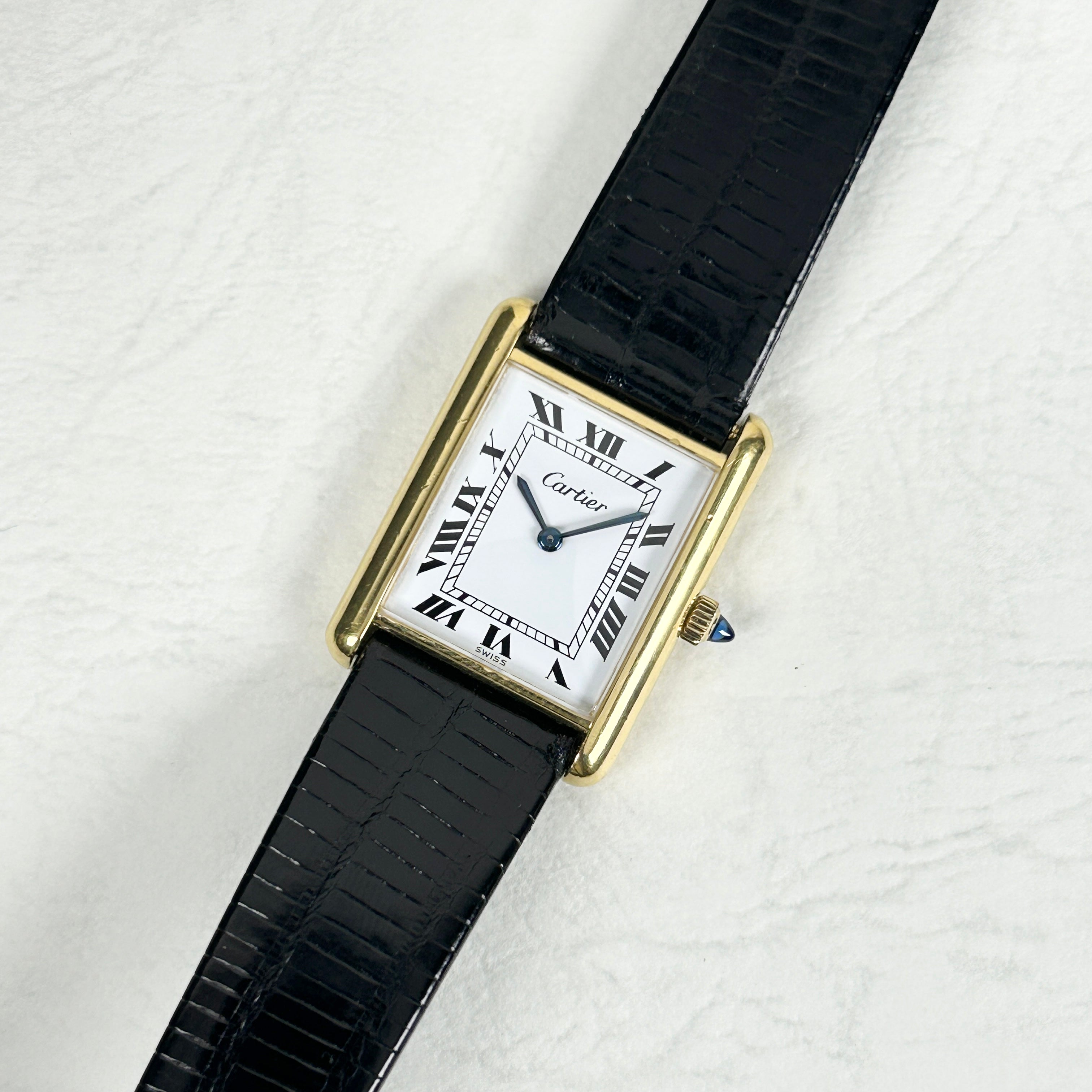 [Cartier] Cartier Must Tank LM Manual Winding White Roman Pre-must de TANK