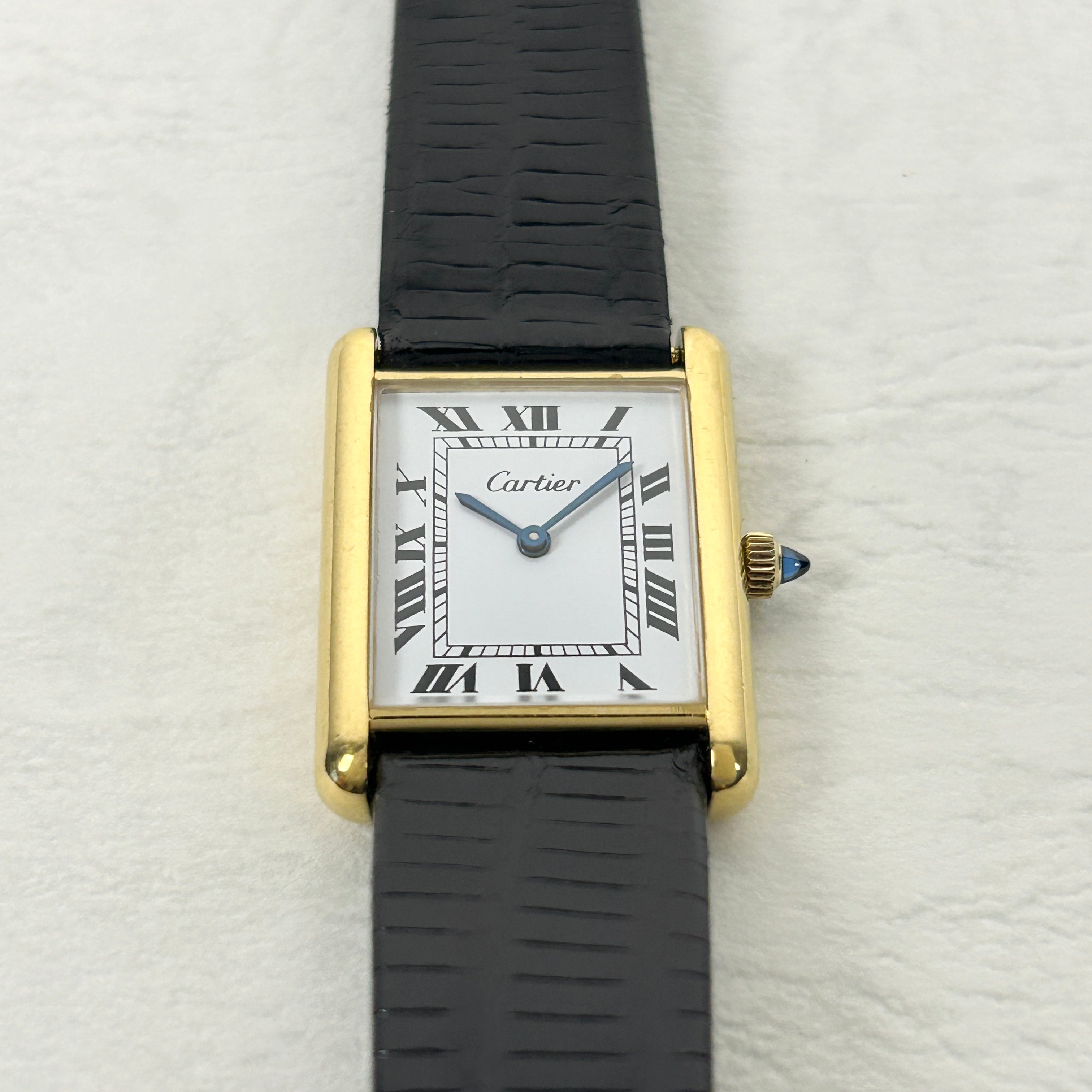 [Cartier] Cartier Must Tank LM Manual Winding White Roman Pre-must de TANK