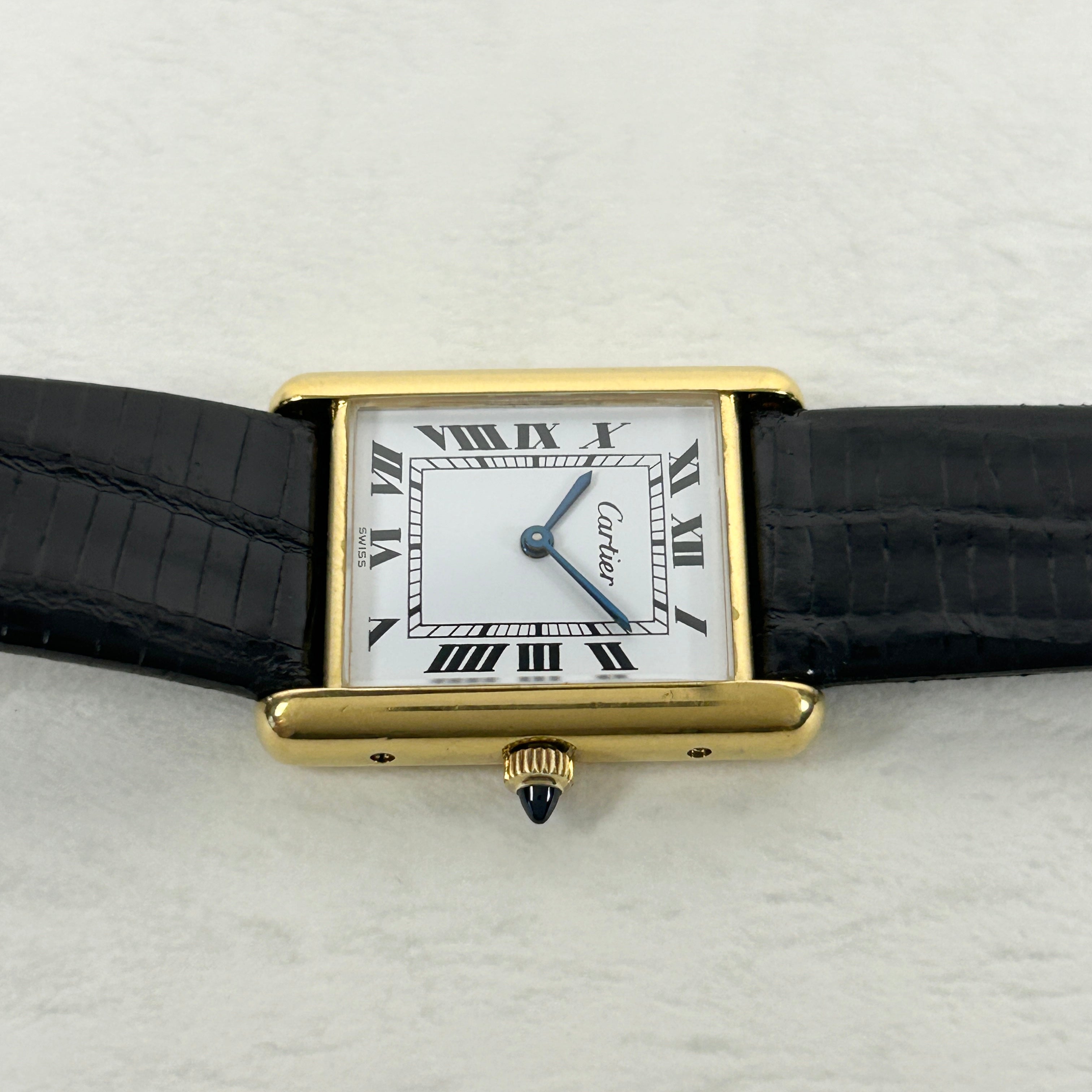 [Cartier] Cartier Must Tank LM Manual Winding White Roman Pre-must de TANK