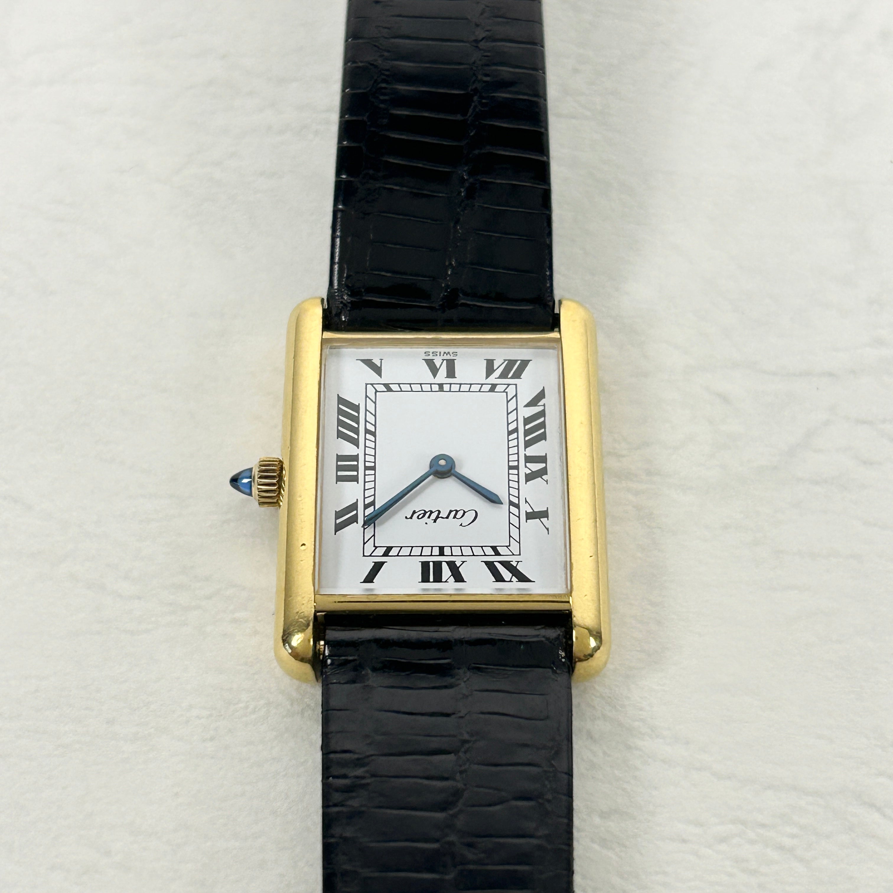 [Cartier] Cartier Must Tank LM Manual Winding White Roman Pre-must de TANK