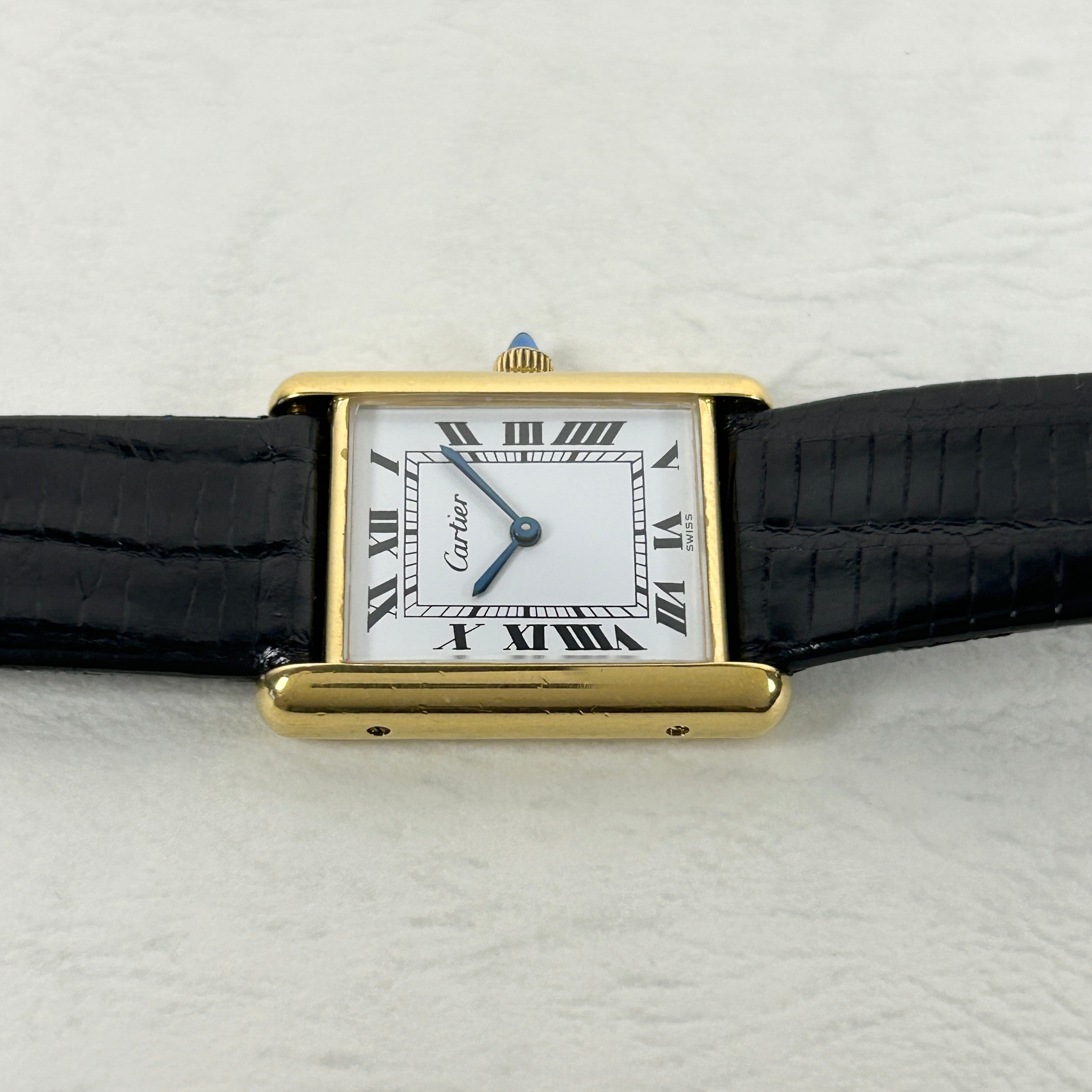 [Cartier] Cartier Must Tank LM Manual Winding White Roman Pre-must de TANK