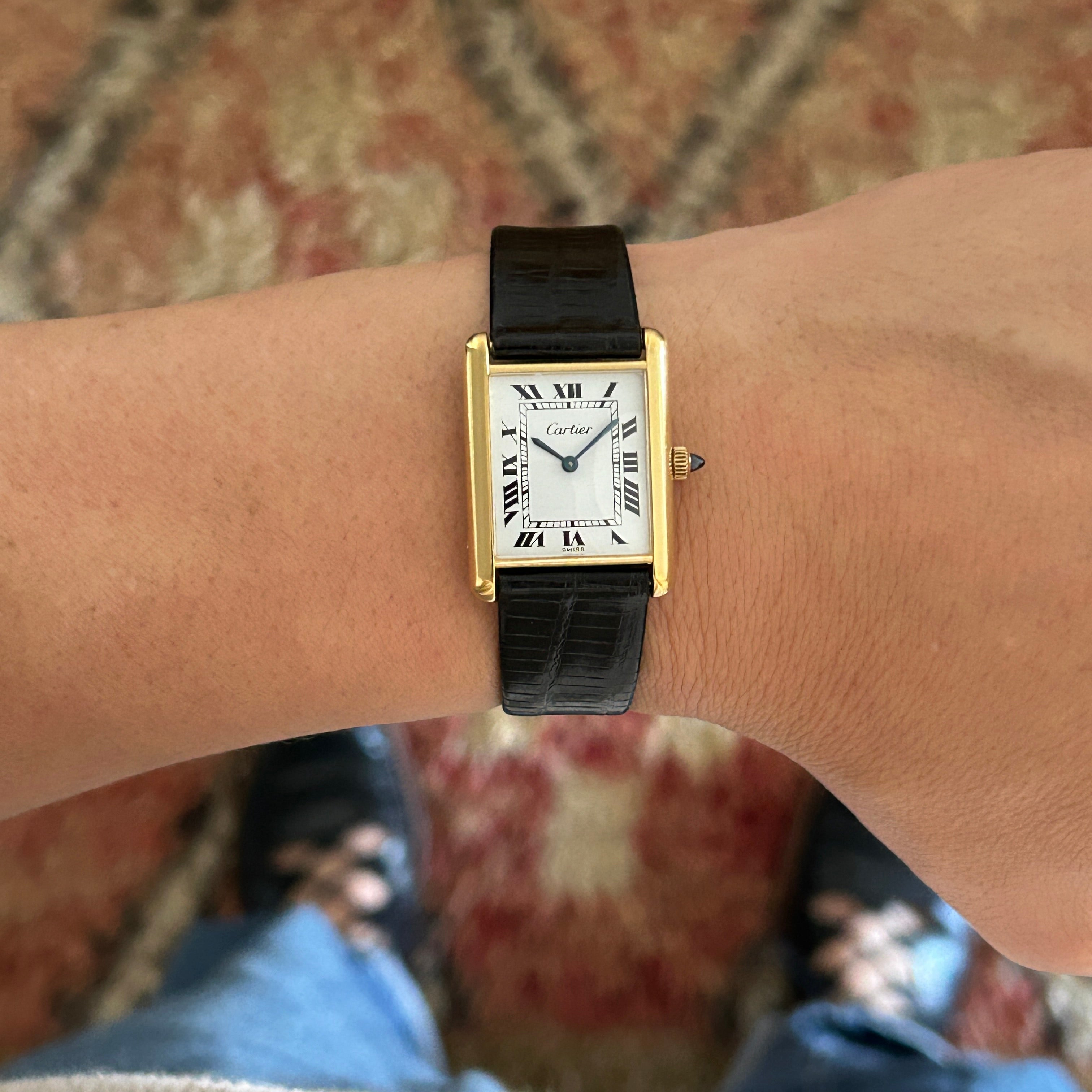 [Cartier] Cartier Must Tank LM Manual Winding White Roman Pre-must de TANK