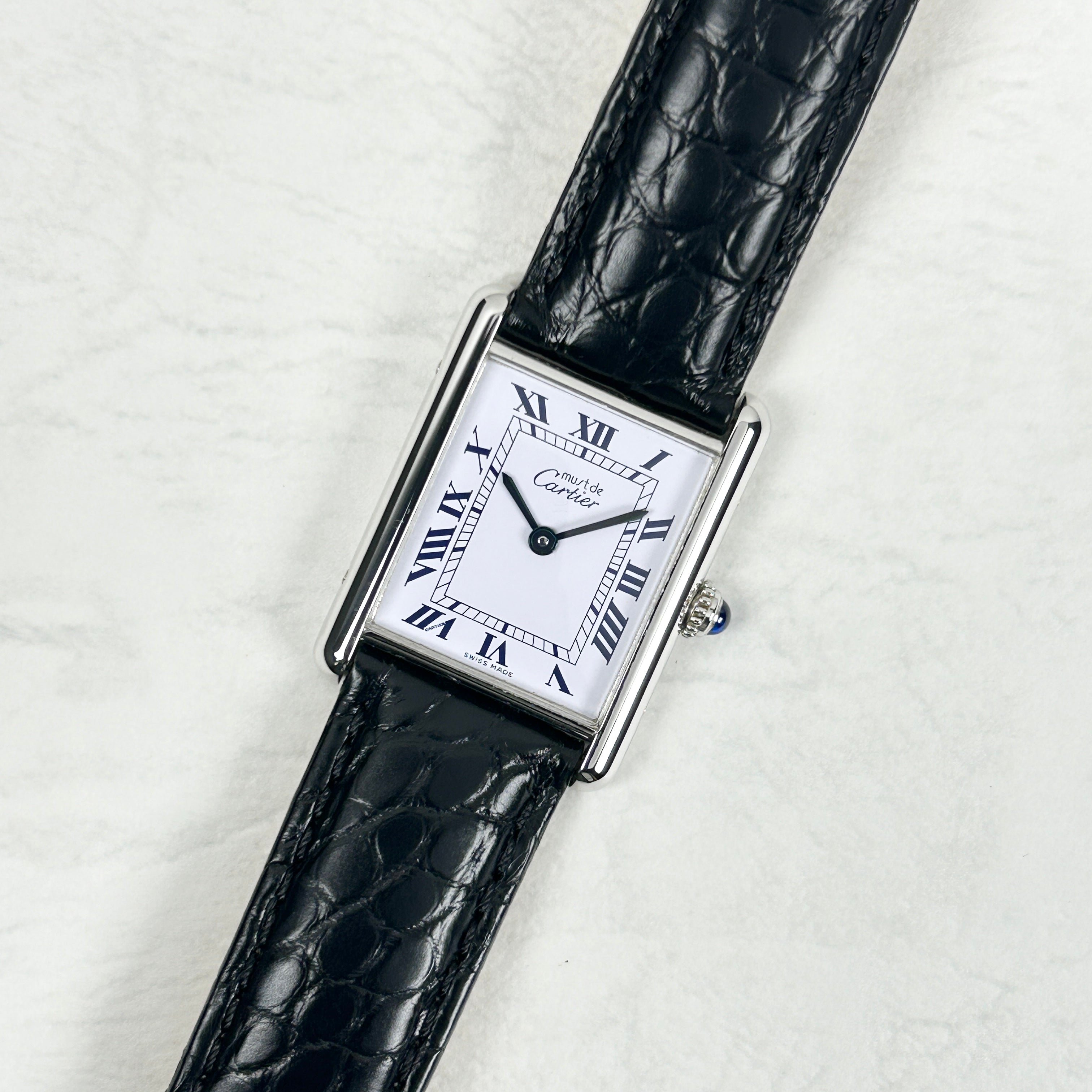 [Cartier] Cartier Must Tank LM Silver QZ with genuine D-buckle