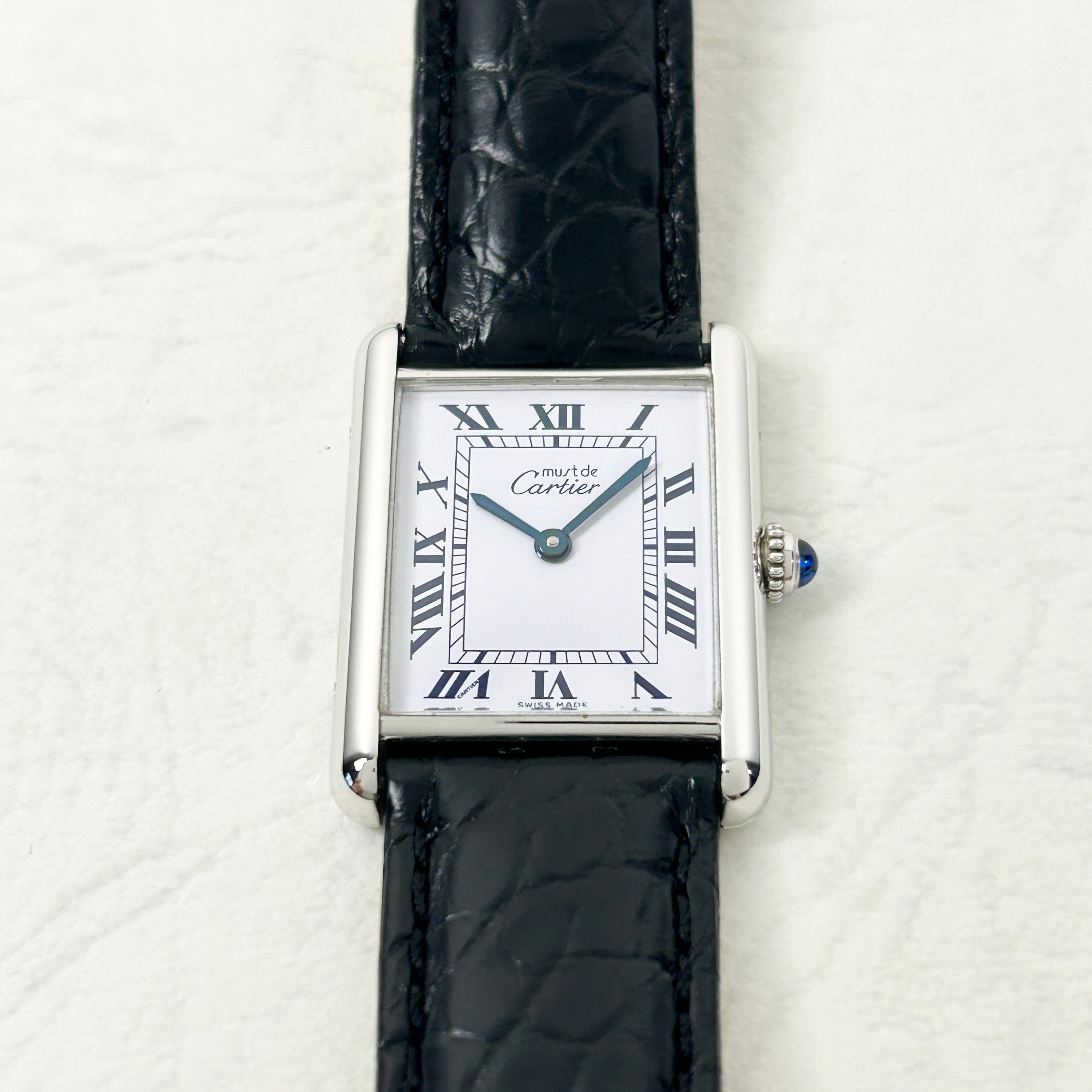 [Cartier] Cartier Must Tank LM Silver QZ with genuine D-buckle