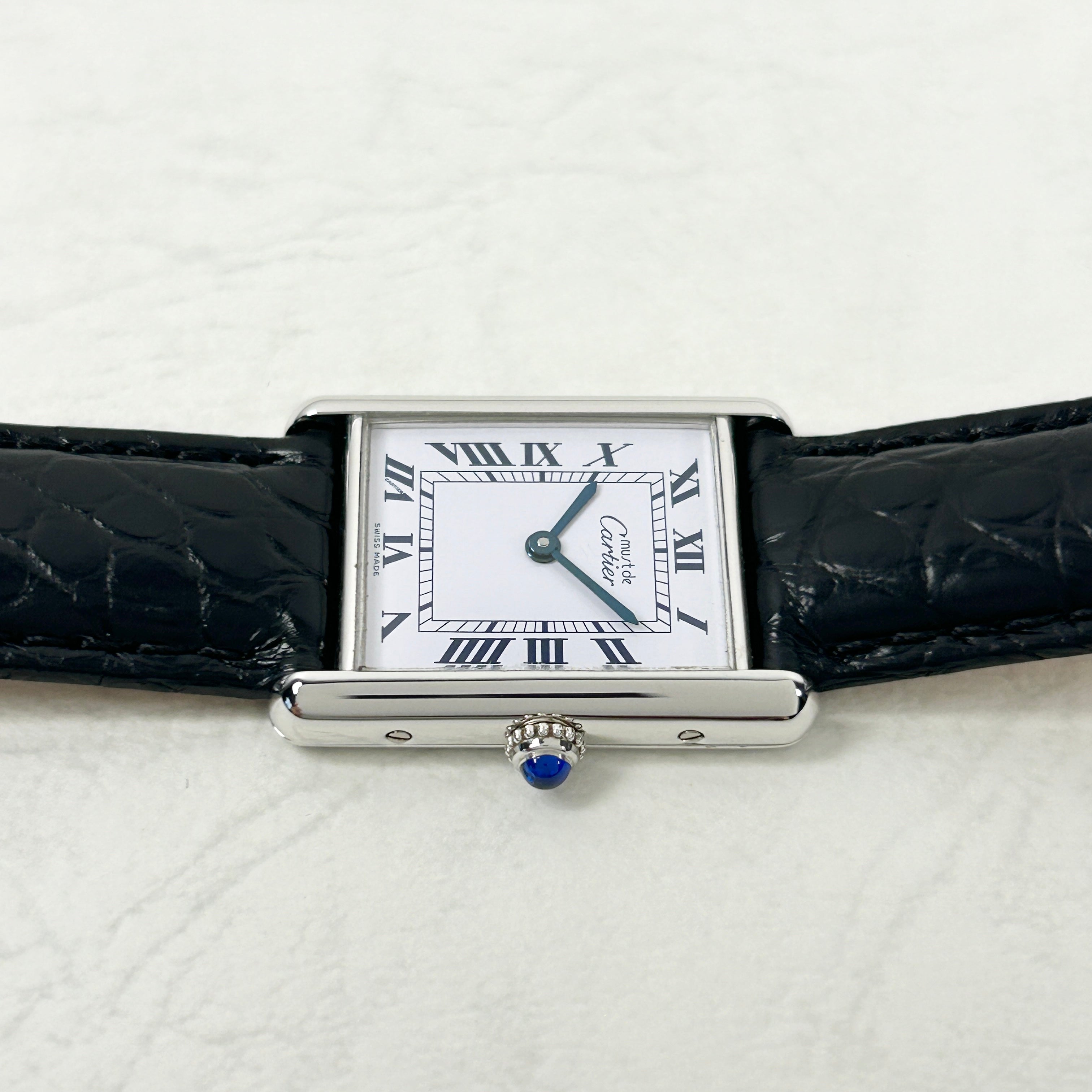 [Cartier] Cartier Must Tank LM Silver QZ with genuine D-buckle