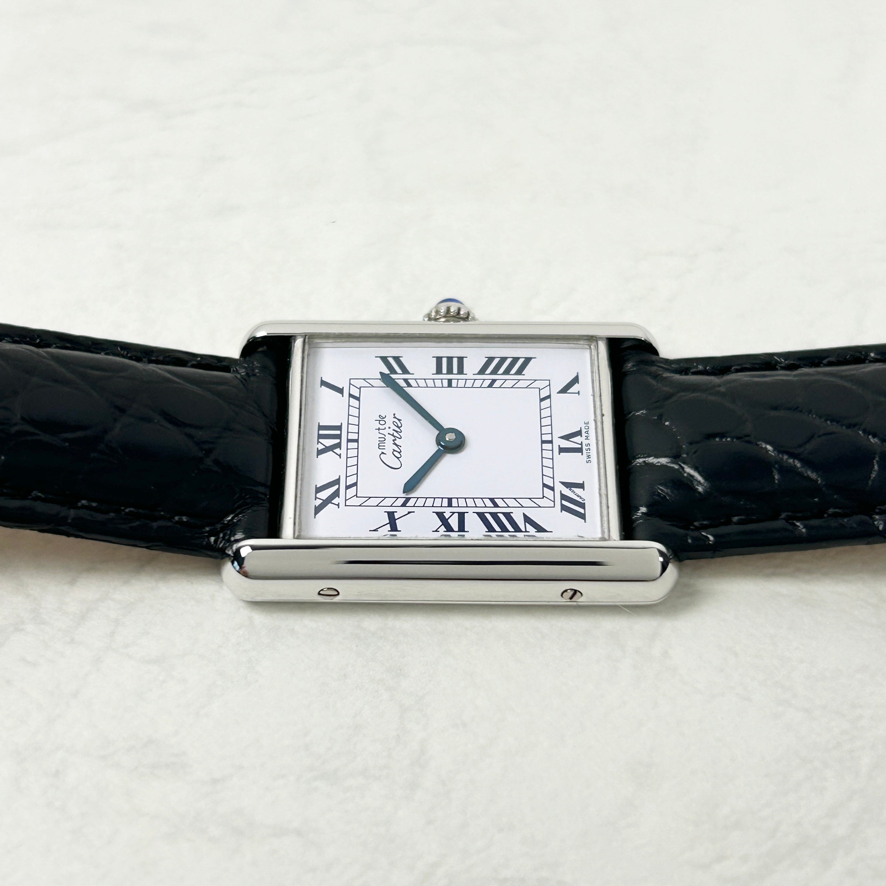 [Cartier] Cartier Must Tank LM Silver QZ with genuine D-buckle