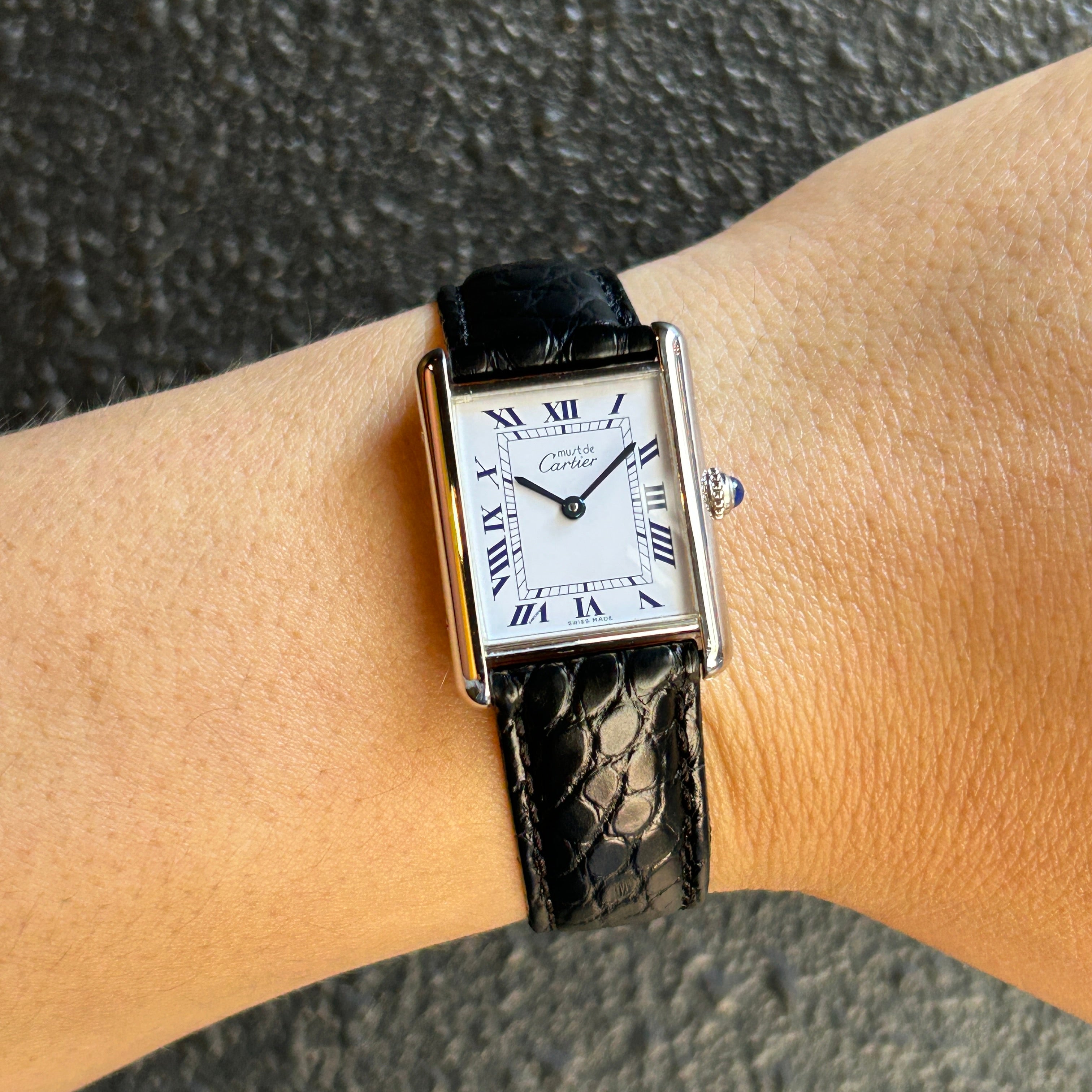 [Cartier] Cartier Must Tank LM Silver QZ with genuine D-buckle