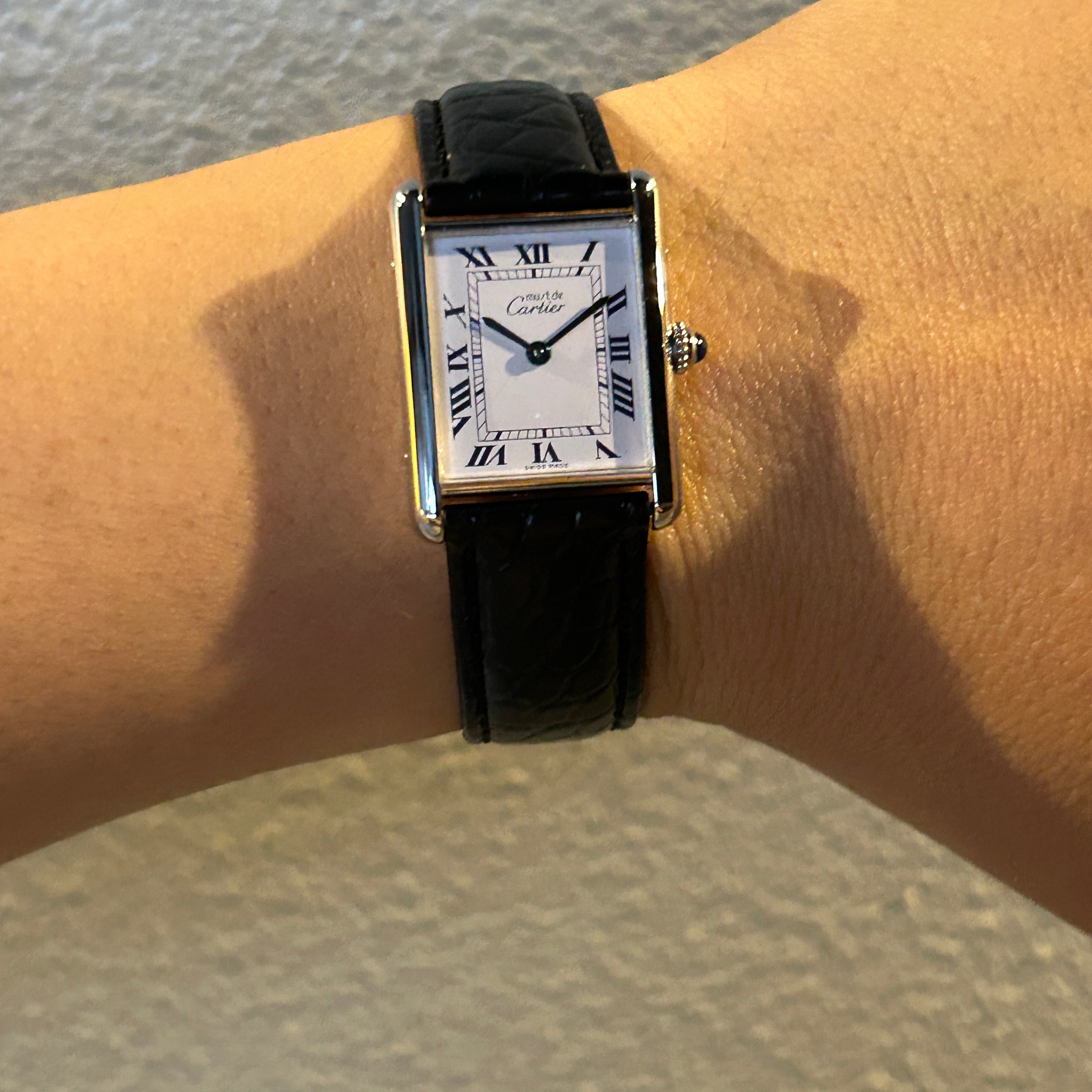 [Cartier] Cartier Must Tank LM Silver QZ with genuine D-buckle