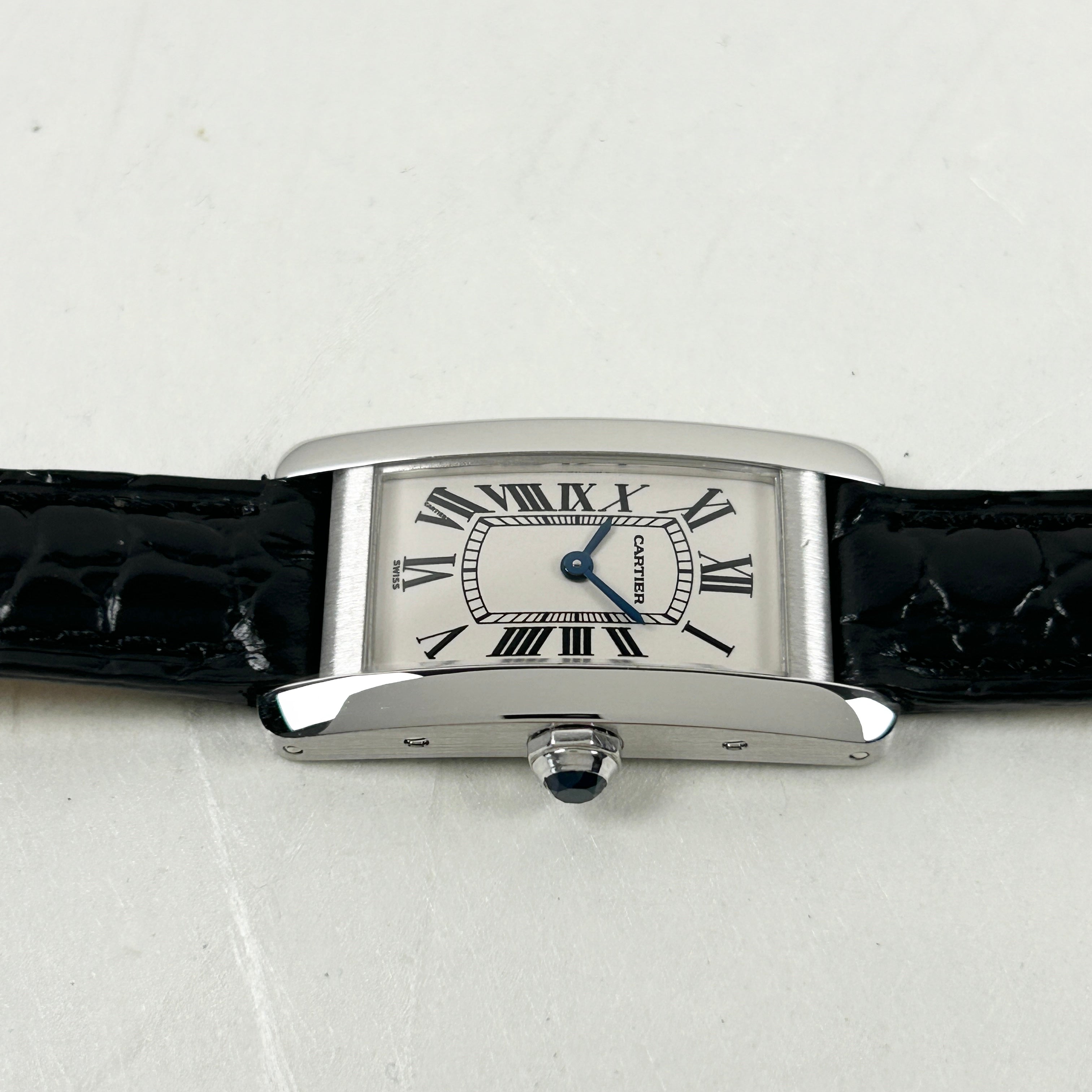 【Cartier】カルティエ<BR>タンクアメリカン SM 18KWG 純正ボックス付き