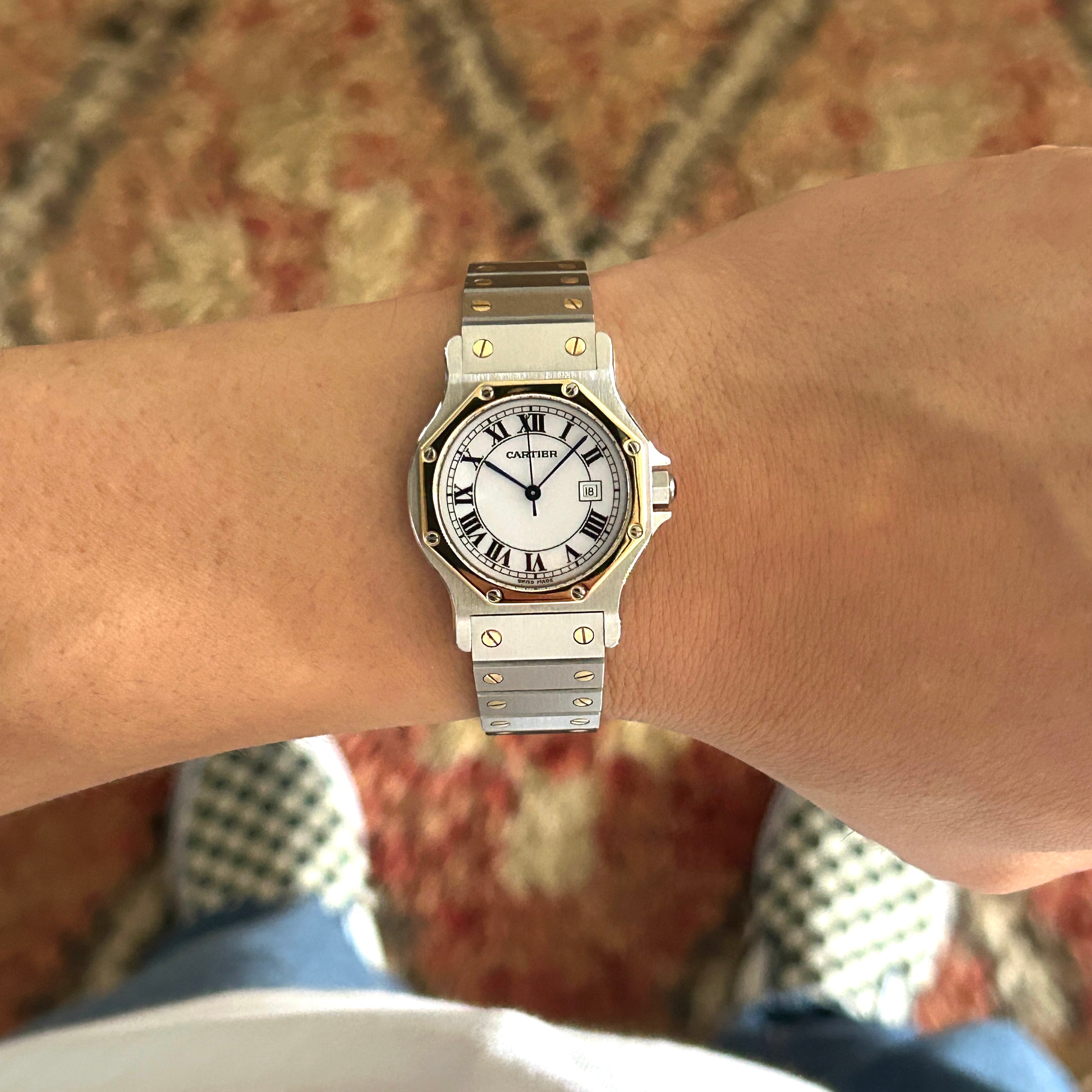 [Cartier] Cartier Santos Octagon LM 18KYG x SS with lifetime warranty