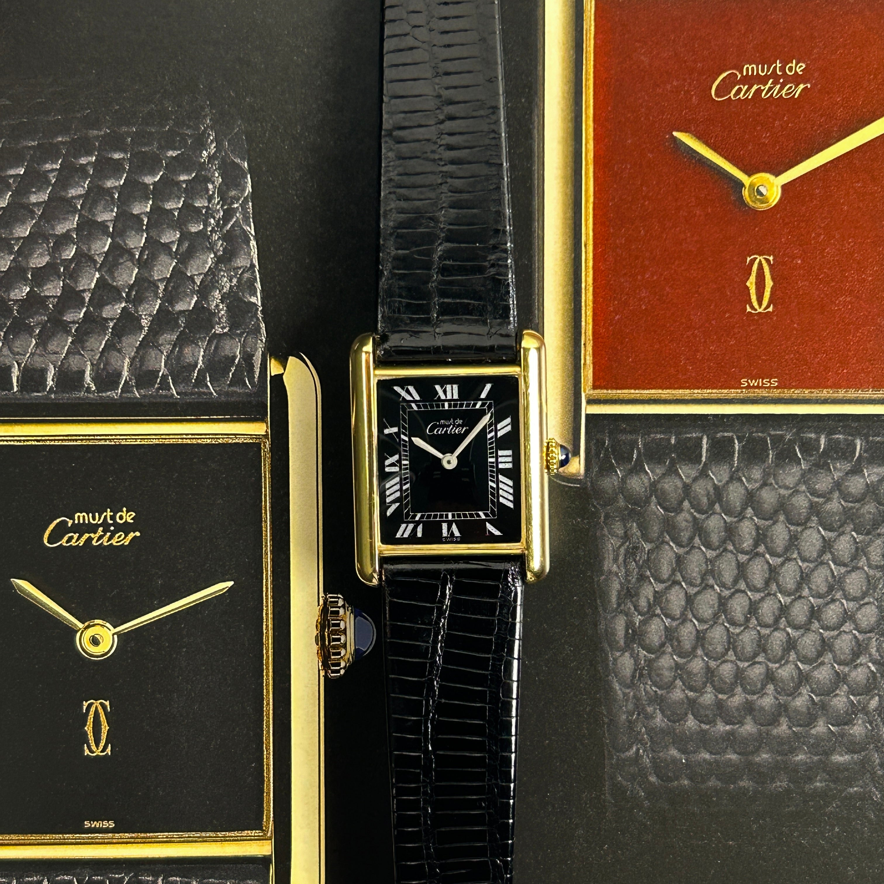 【Cartier】カルティエ<BR>マストタンク LMブラックローマ手巻き