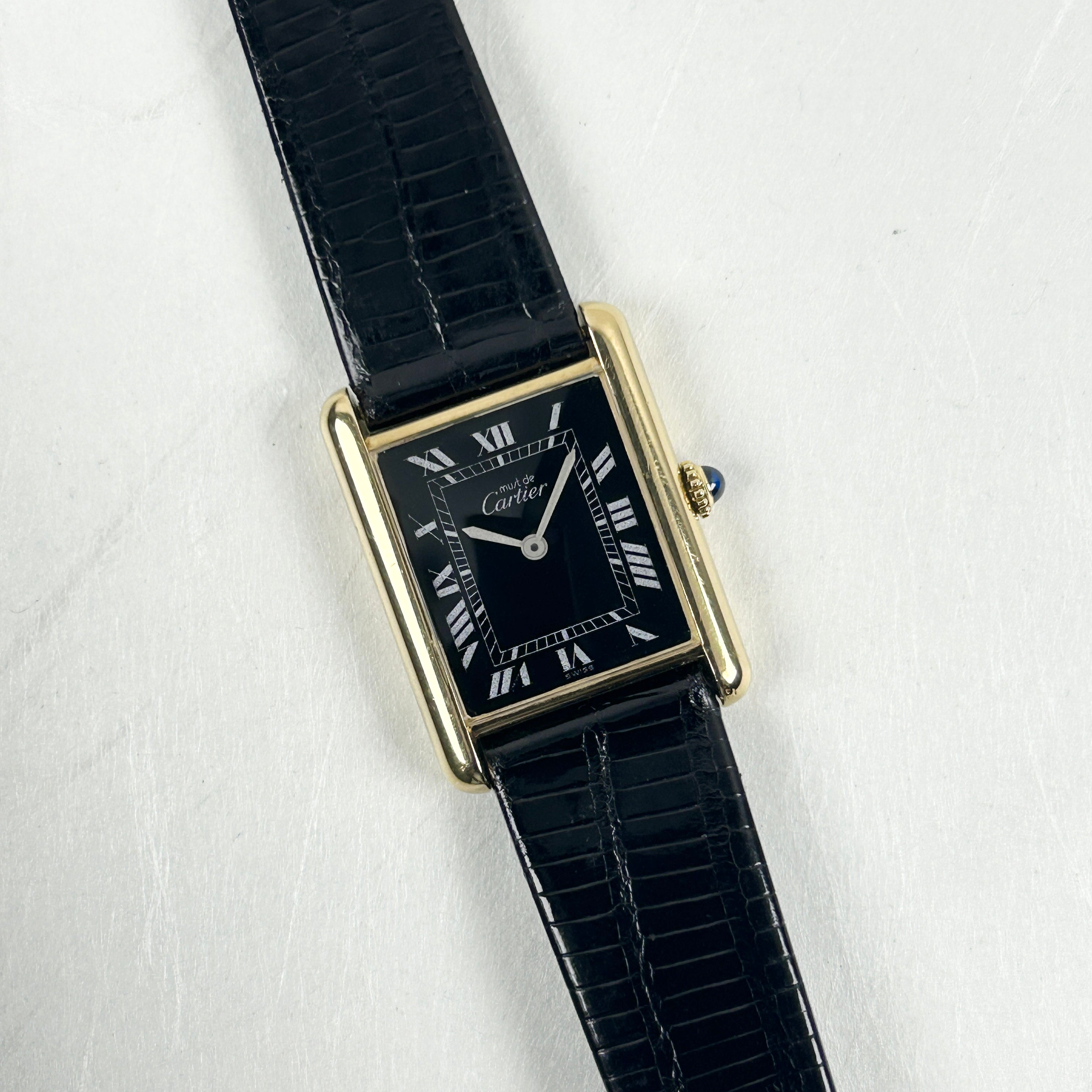 [Cartier] Cartier Must Tank LM Black Roman Manual Winding