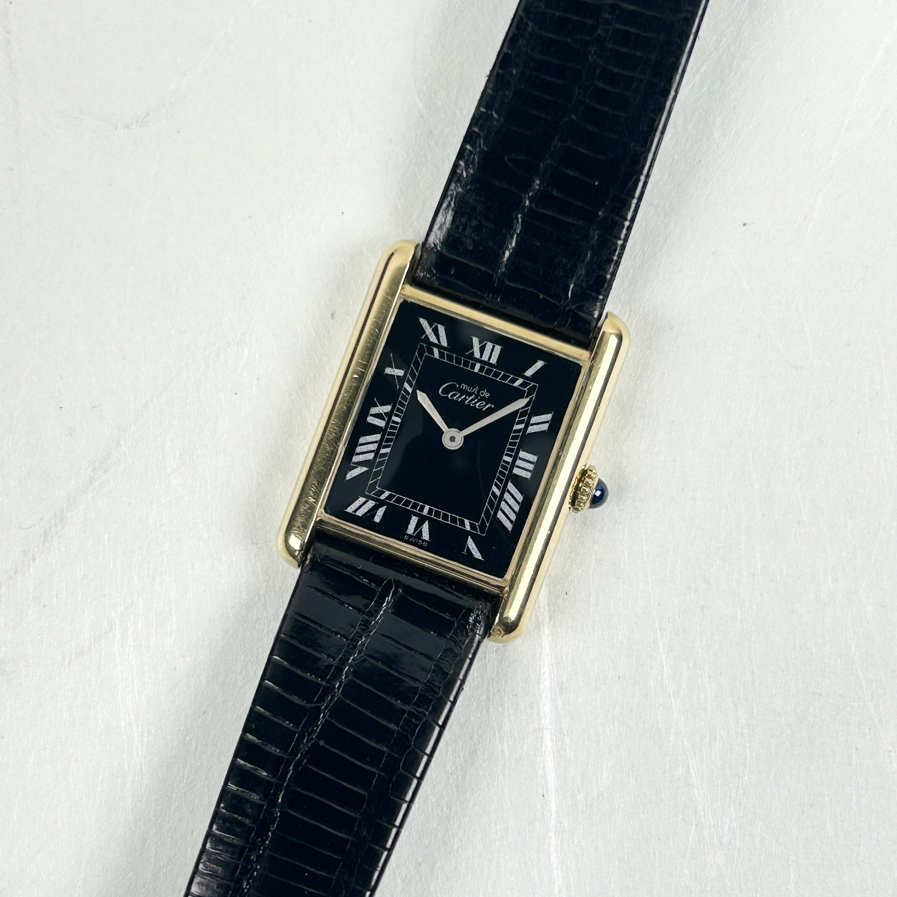 [Cartier] Cartier Must Tank LM Black Roman Manual Winding