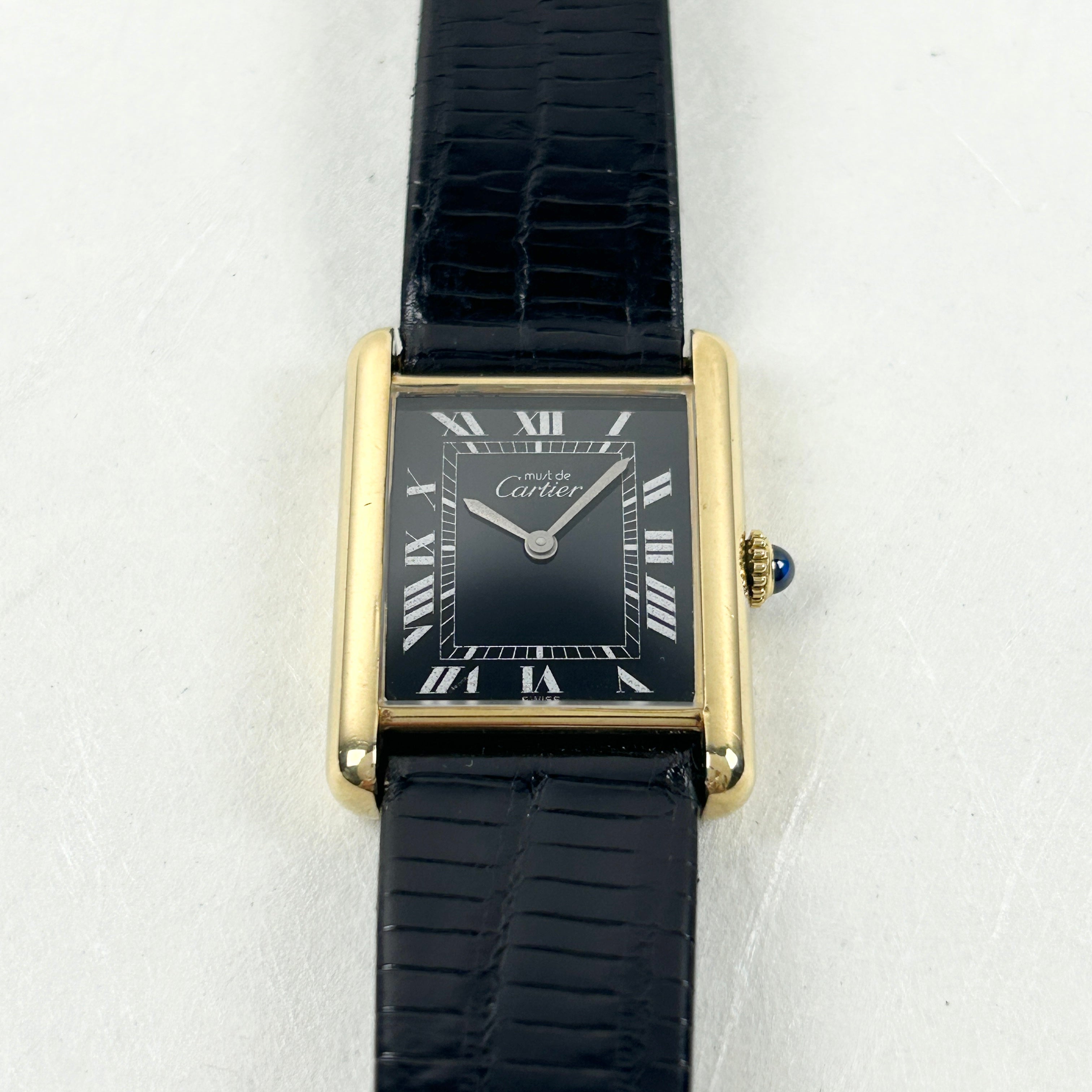 [Cartier] Cartier Must Tank LM Black Roman Manual Winding