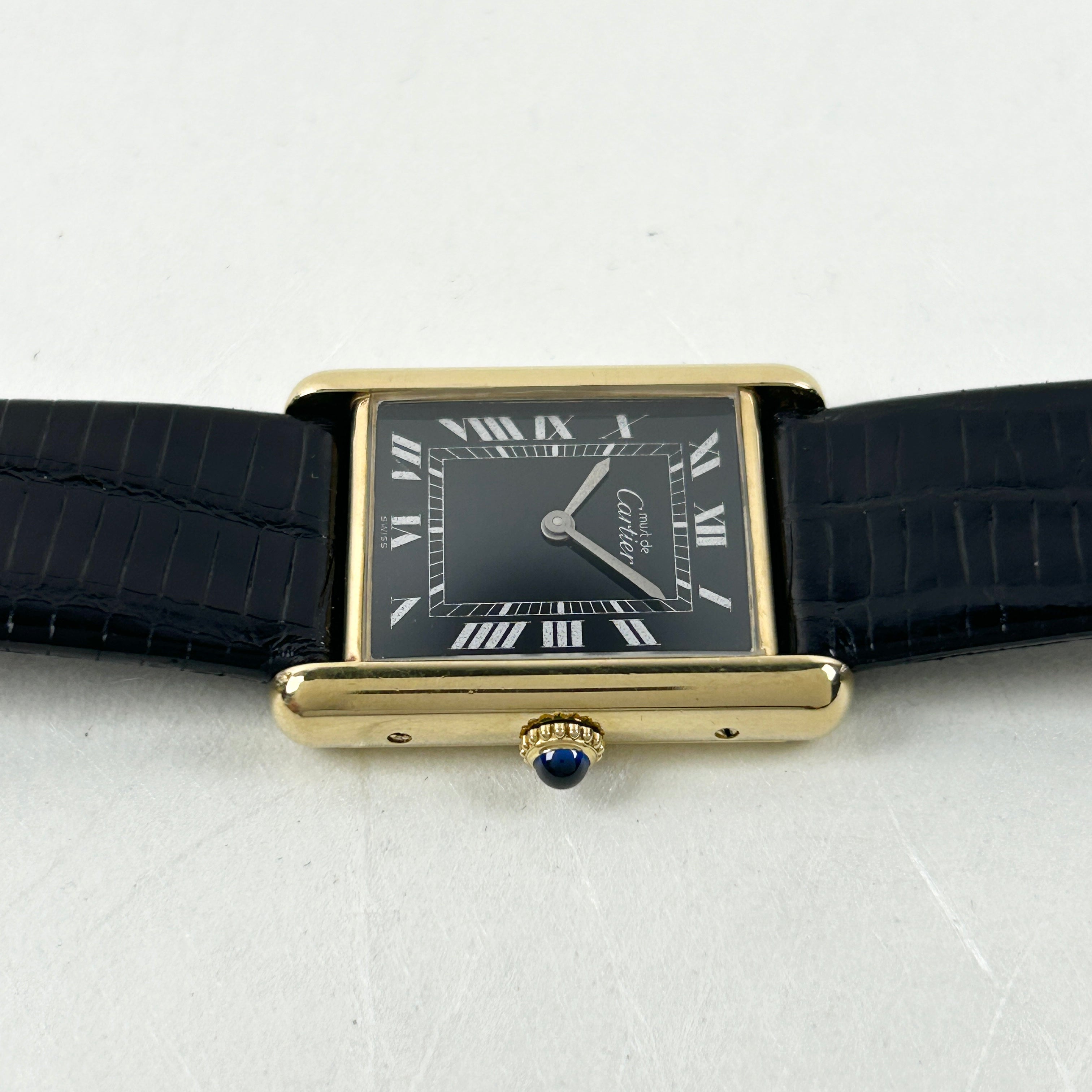 [Cartier] Cartier Must Tank LM Black Roman Manual Winding