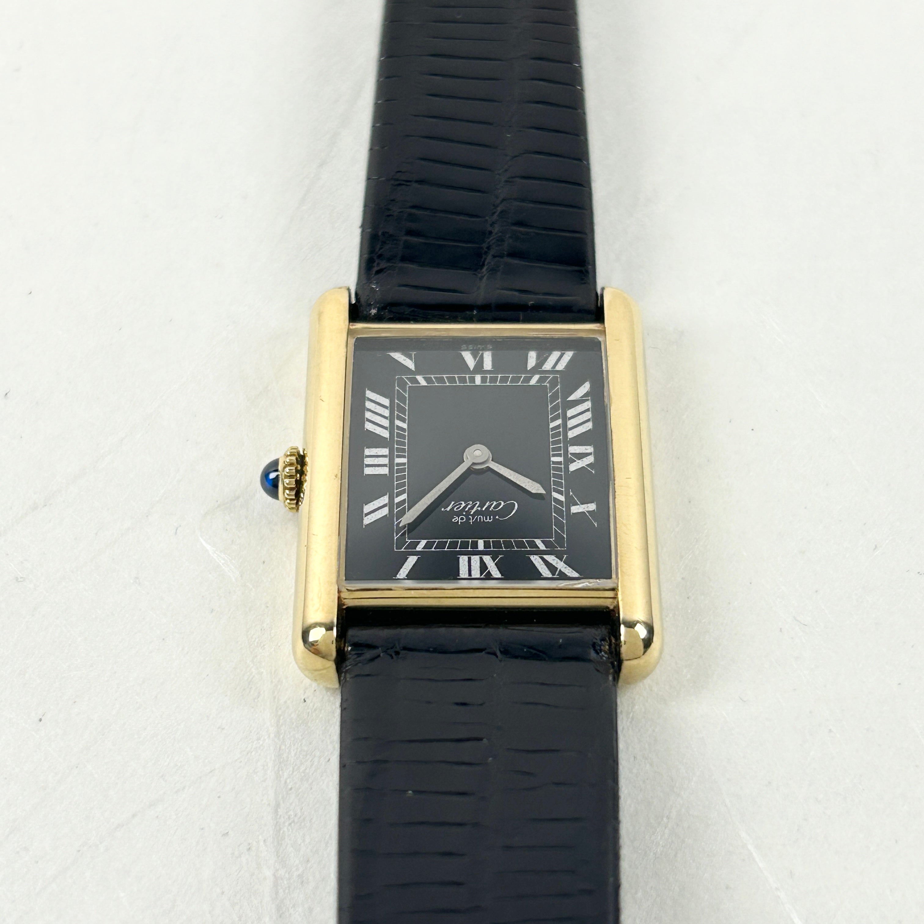 [Cartier] Cartier Must Tank LM Black Roman Manual Winding