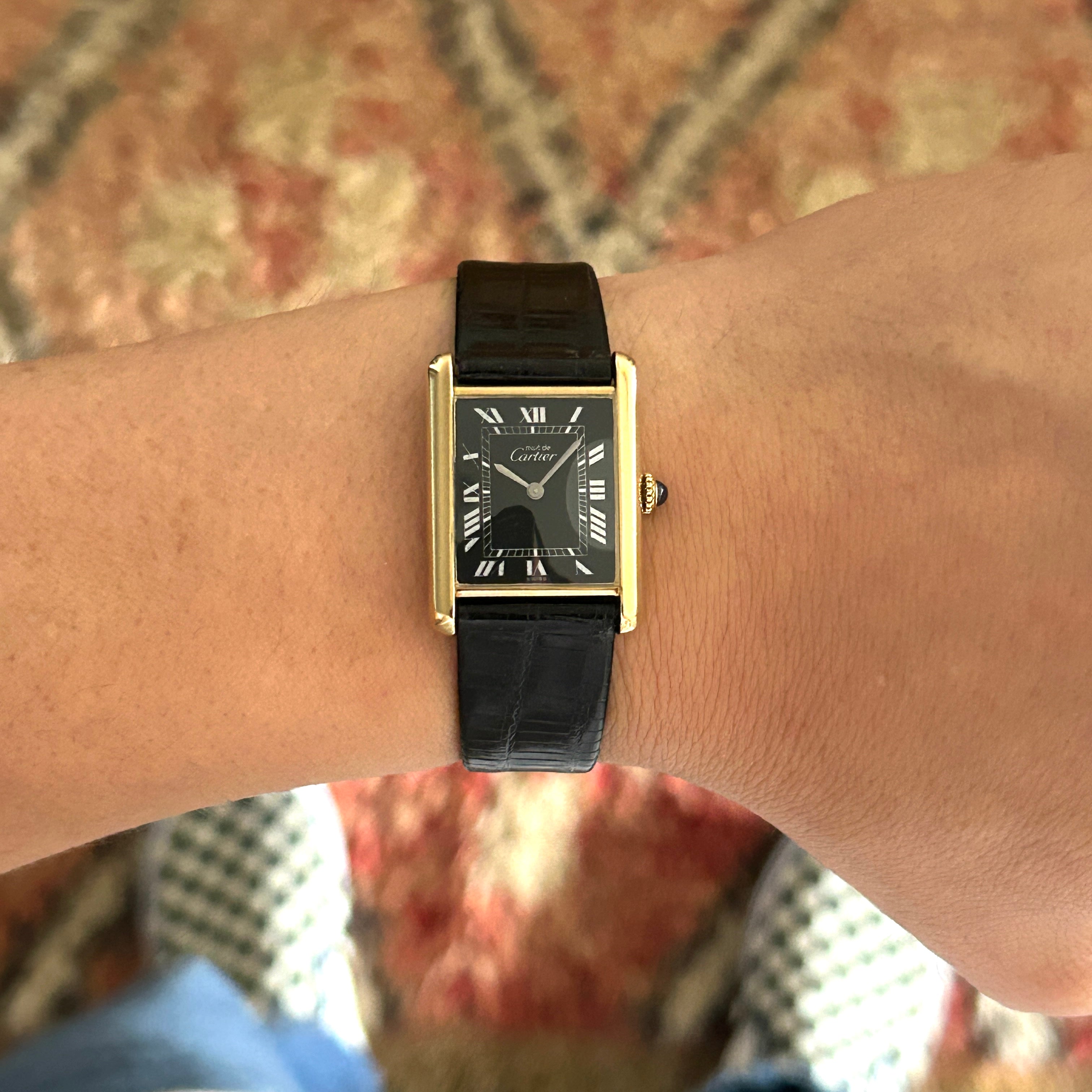 [Cartier] Cartier Must Tank LM Black Roman Manual Winding