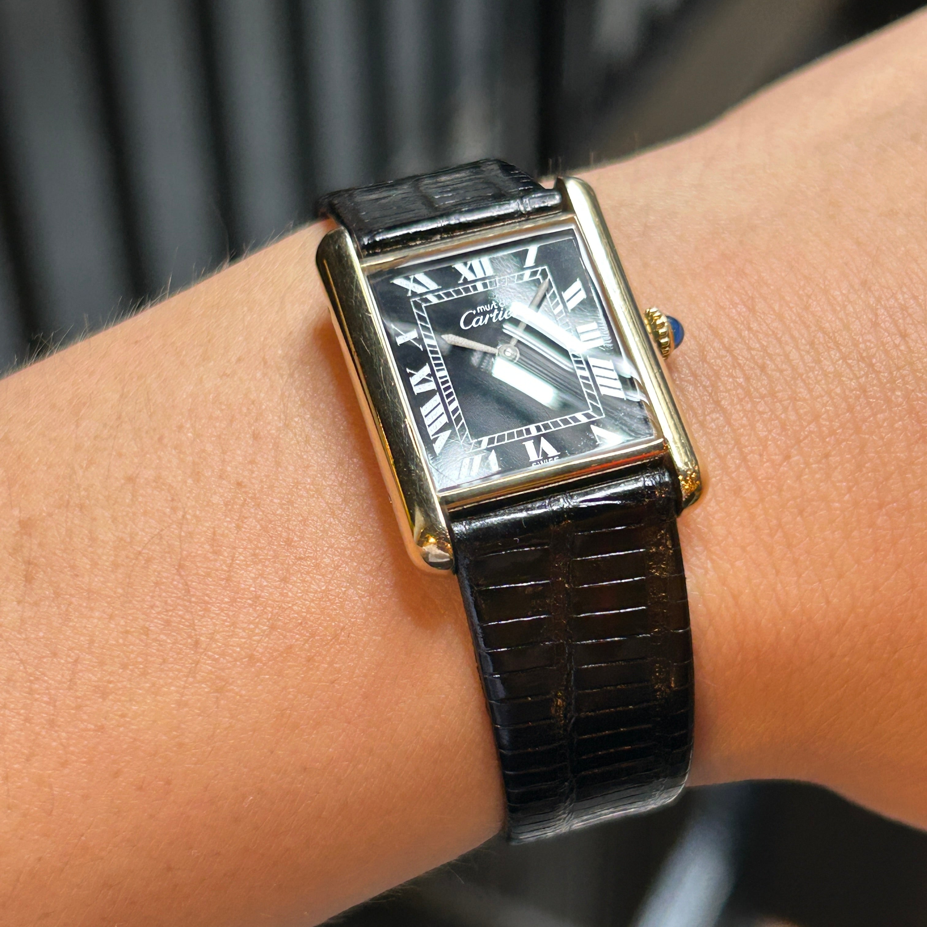 [Cartier] Cartier Must Tank LM Black Roman Manual Winding