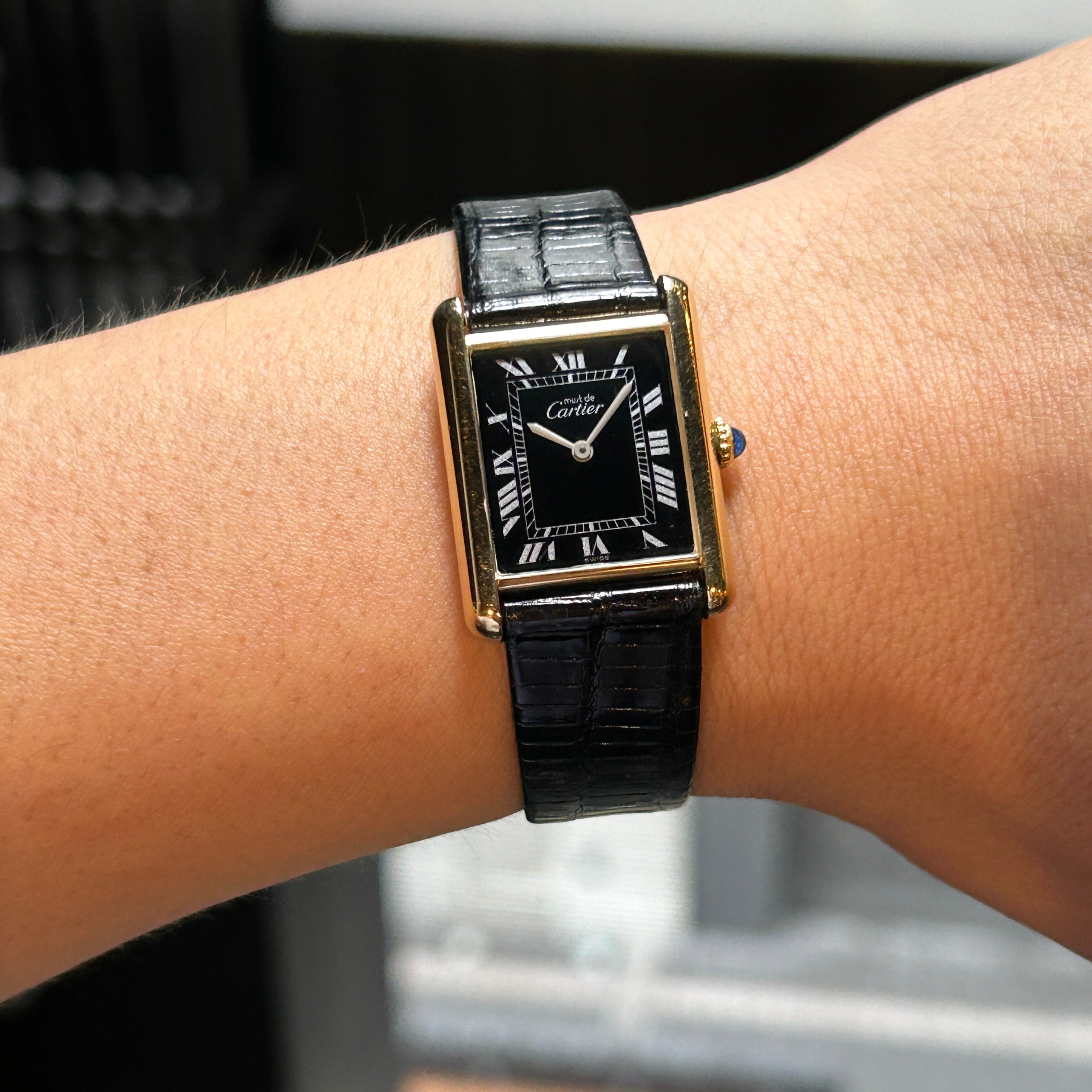 [Cartier] Cartier Must Tank LM Black Roman Manual Winding