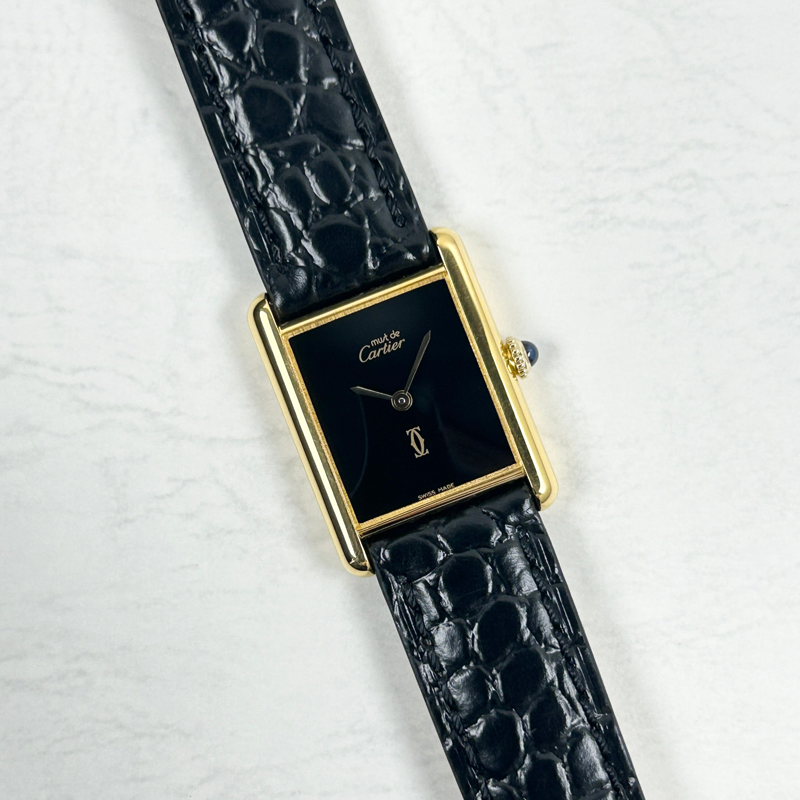 [Cartier] Cartier Must Tank LM Onyx with lifetime warranty