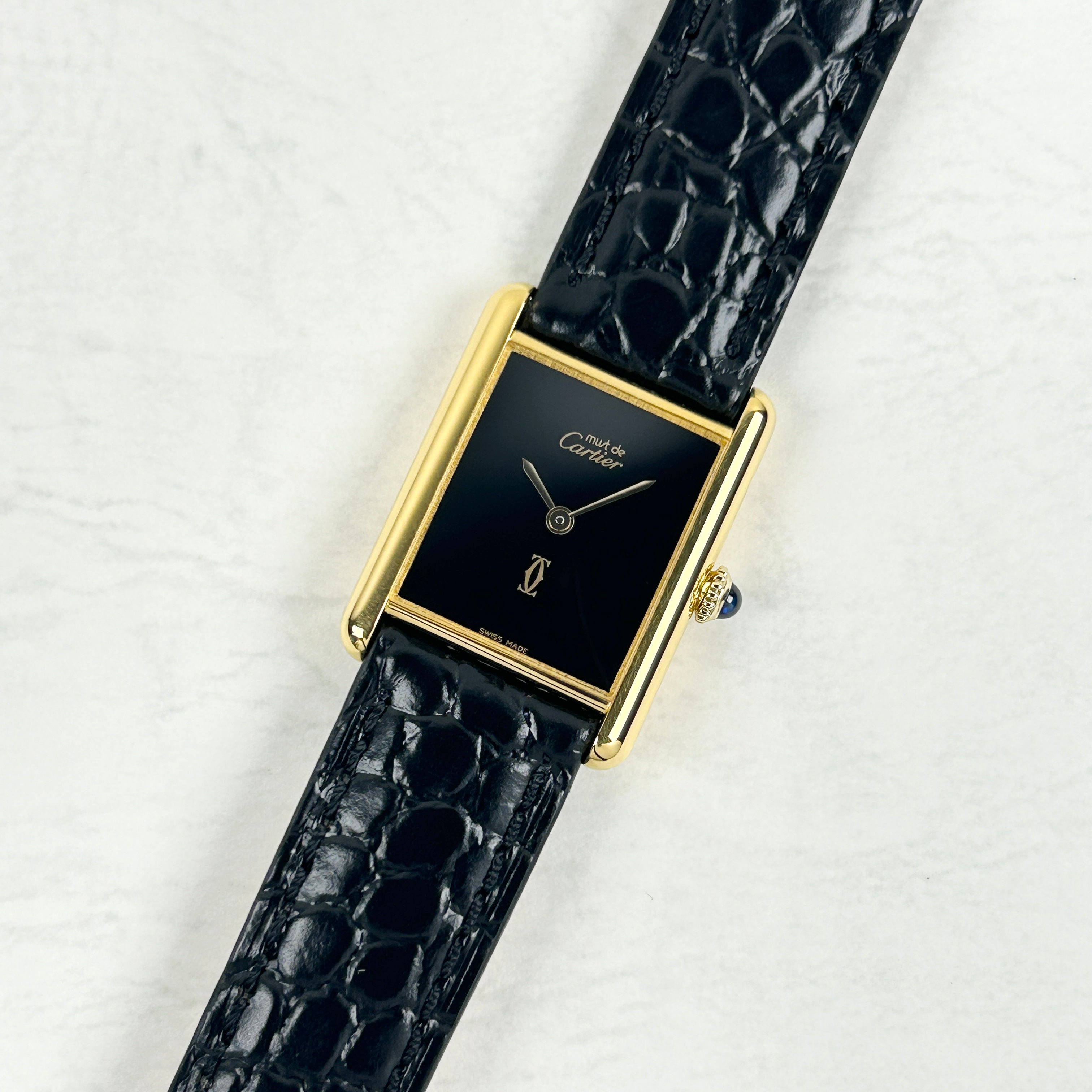 [Cartier] Cartier Must Tank LM Onyx with lifetime warranty