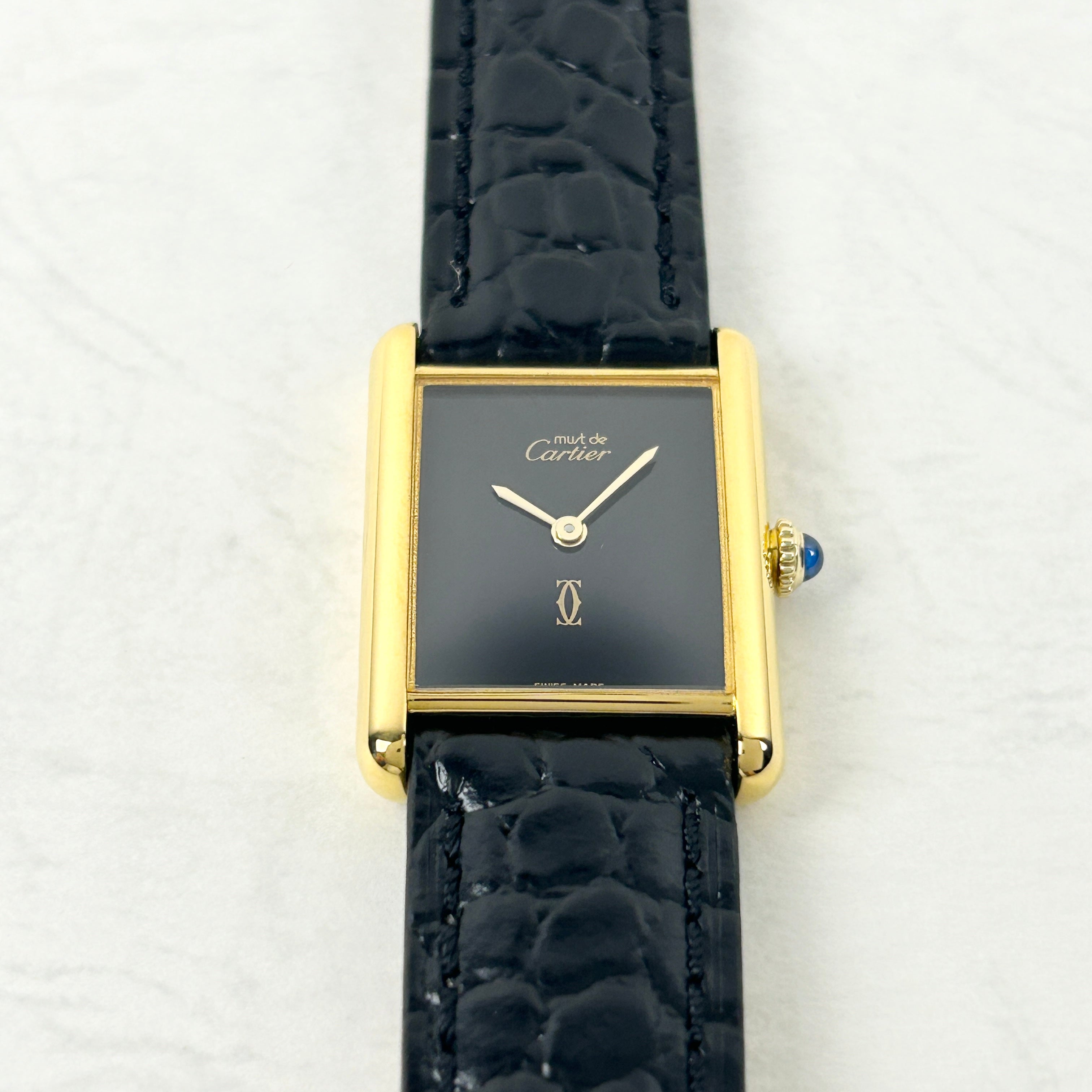 [Cartier] Cartier Must Tank LM Onyx with lifetime warranty