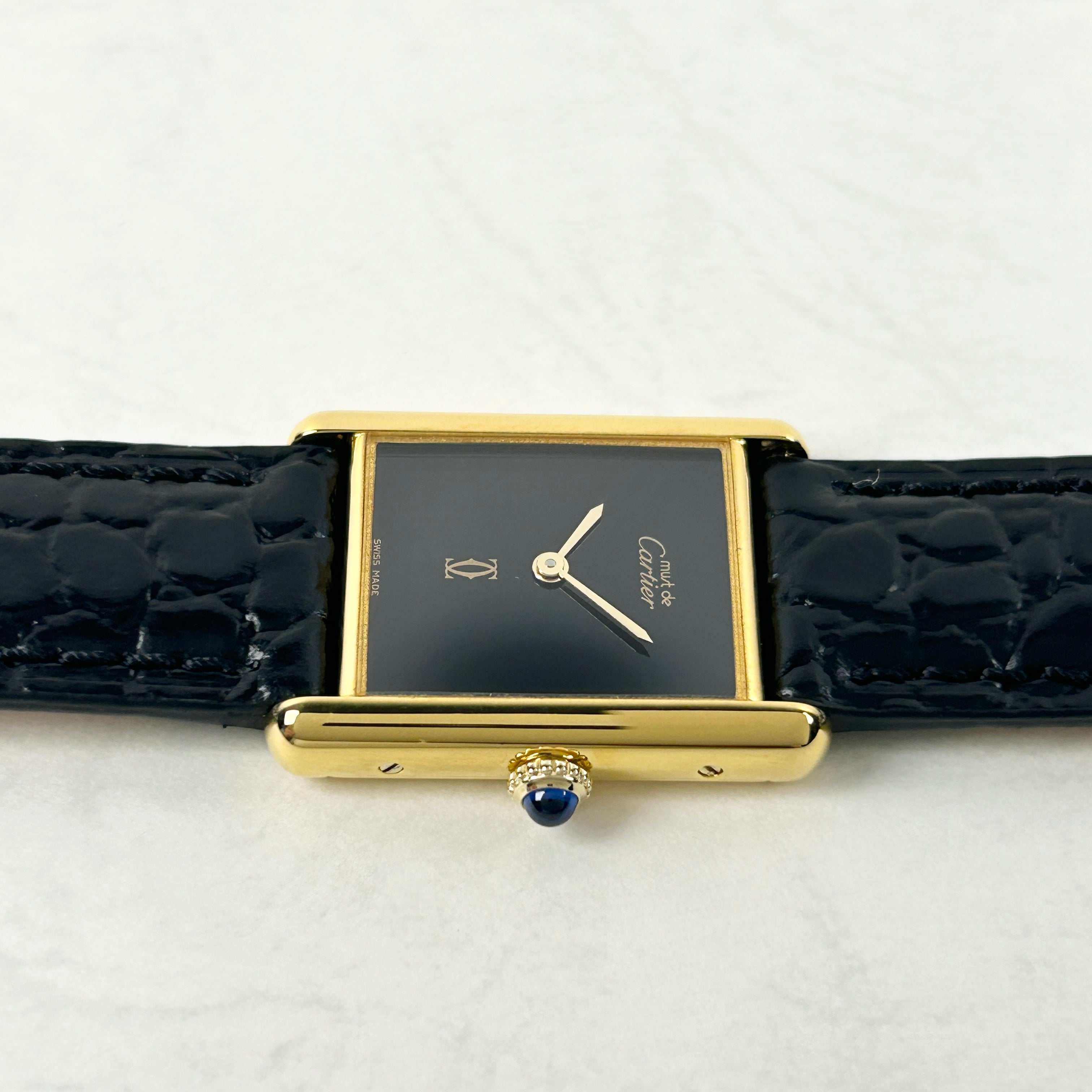 [Cartier] Cartier Must Tank LM Onyx with lifetime warranty