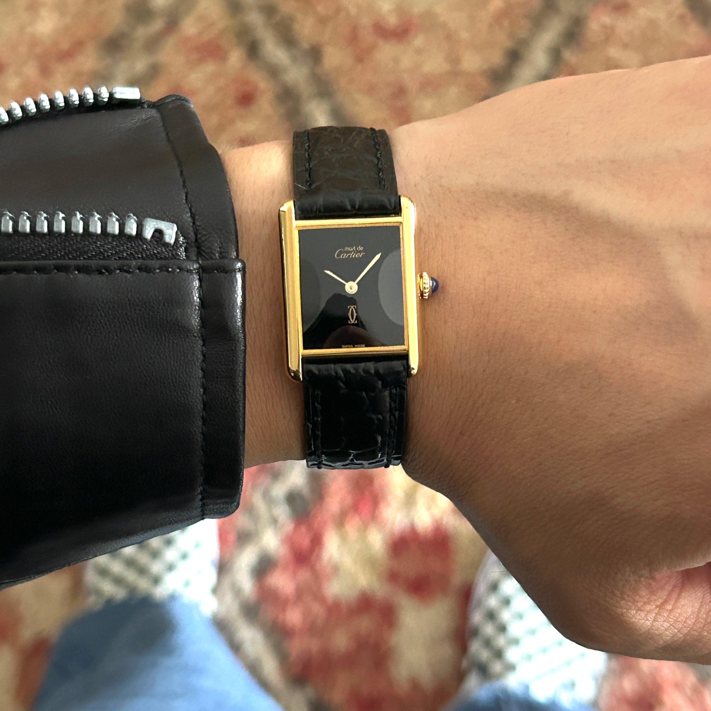 [Cartier] Cartier Must Tank LM Onyx with lifetime warranty