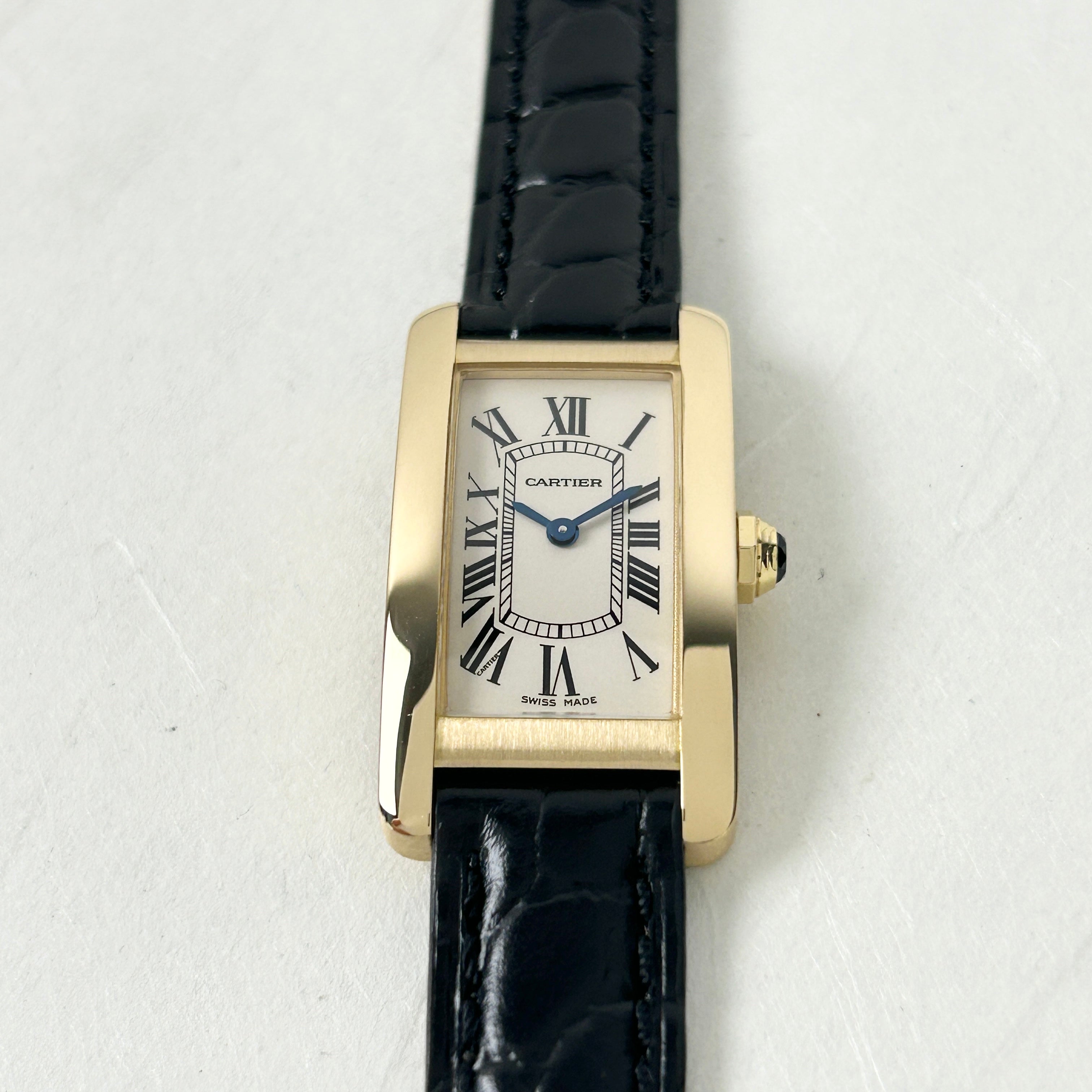 【Cartier】カルティエ<BR>タンクアメリカン SM 18KYG 純正ボックス付き