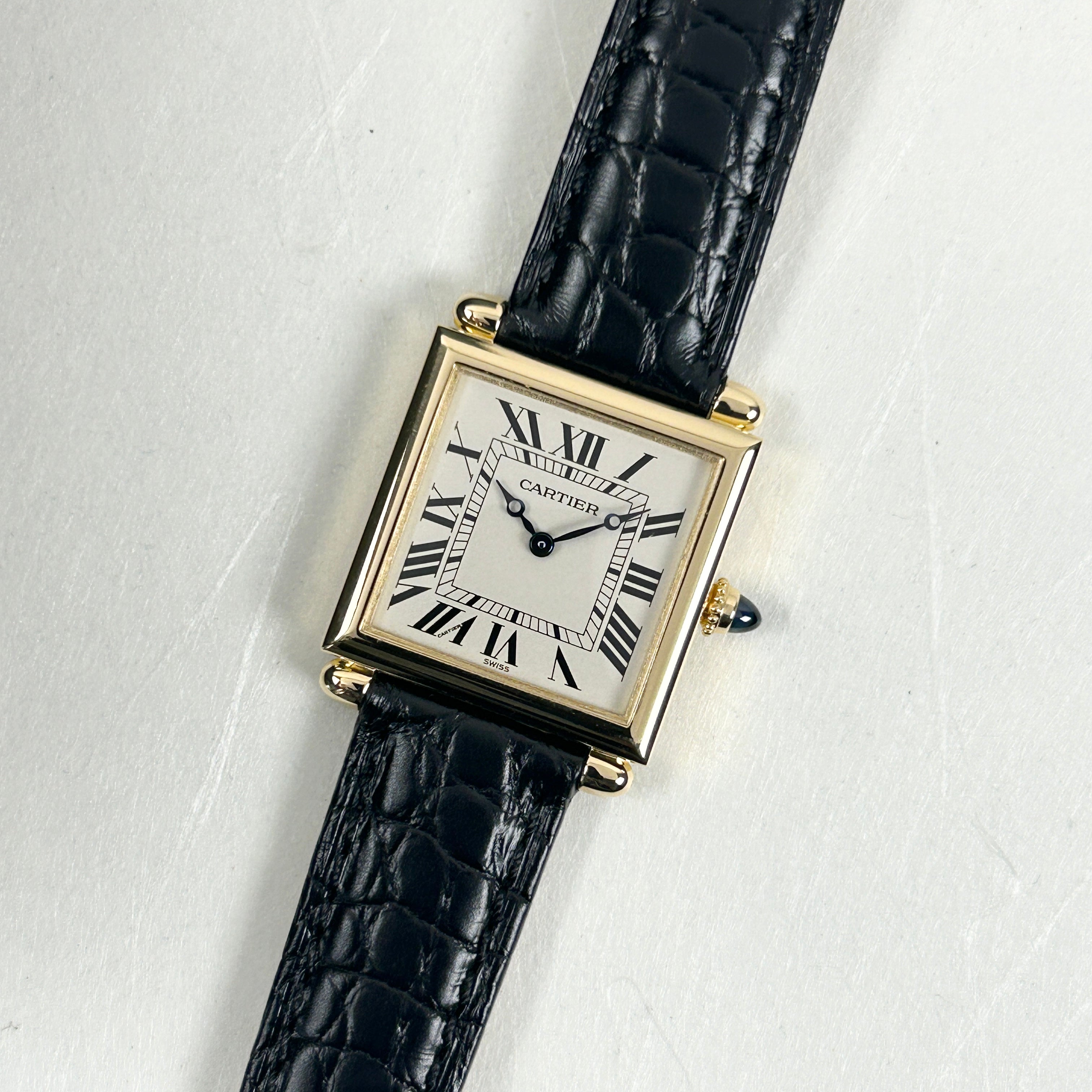 【Cartier】カルティエ<BR>タンクオビュ 18KYG 純正ボックス付き