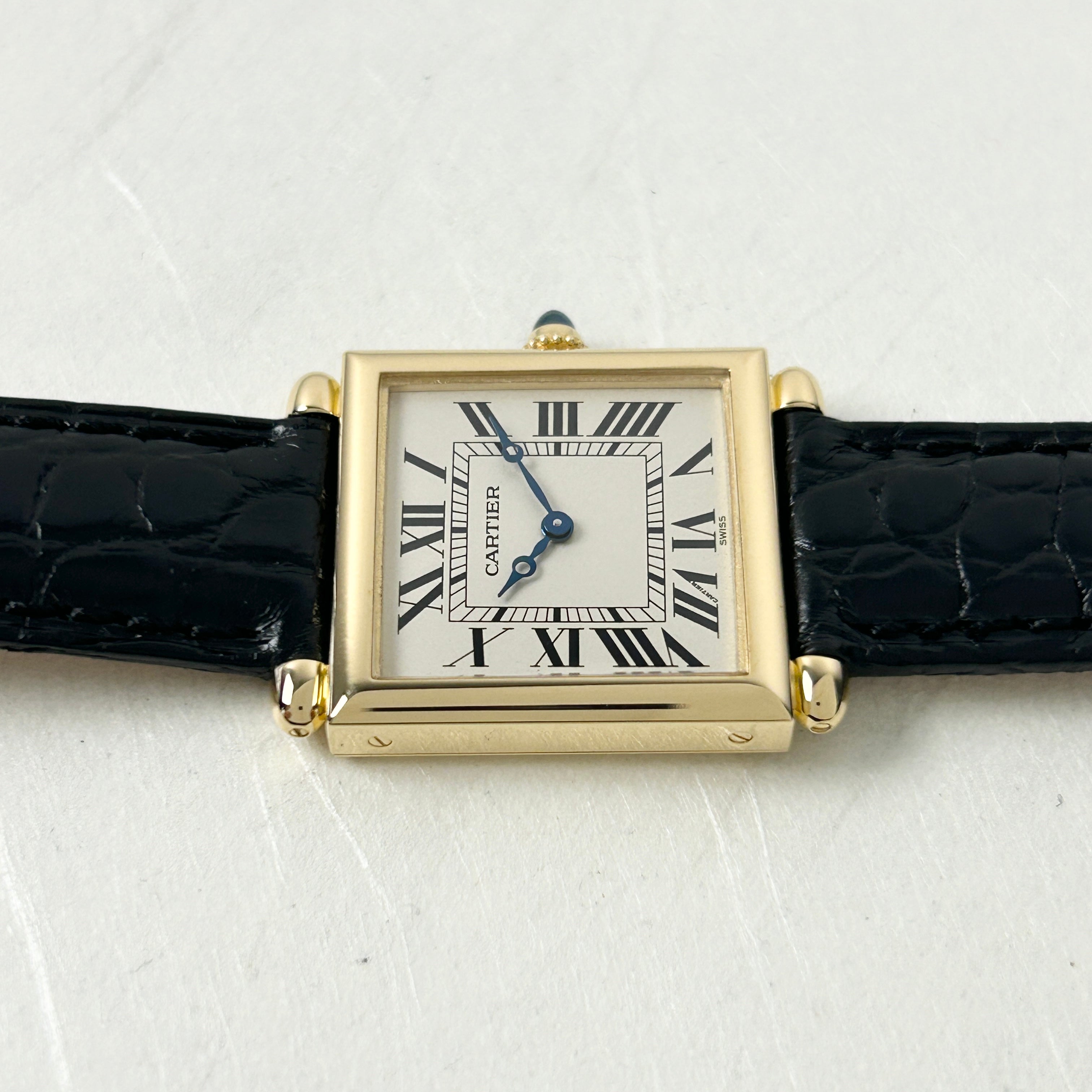 【Cartier】カルティエ<BR>タンクオビュ 18KYG 純正ボックス付き