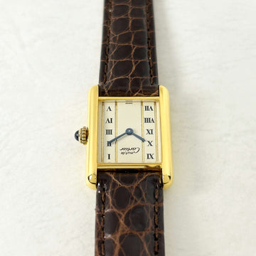 Cartier】カルティエマストタンク SM縦ローマ 純正Dバックル付き 