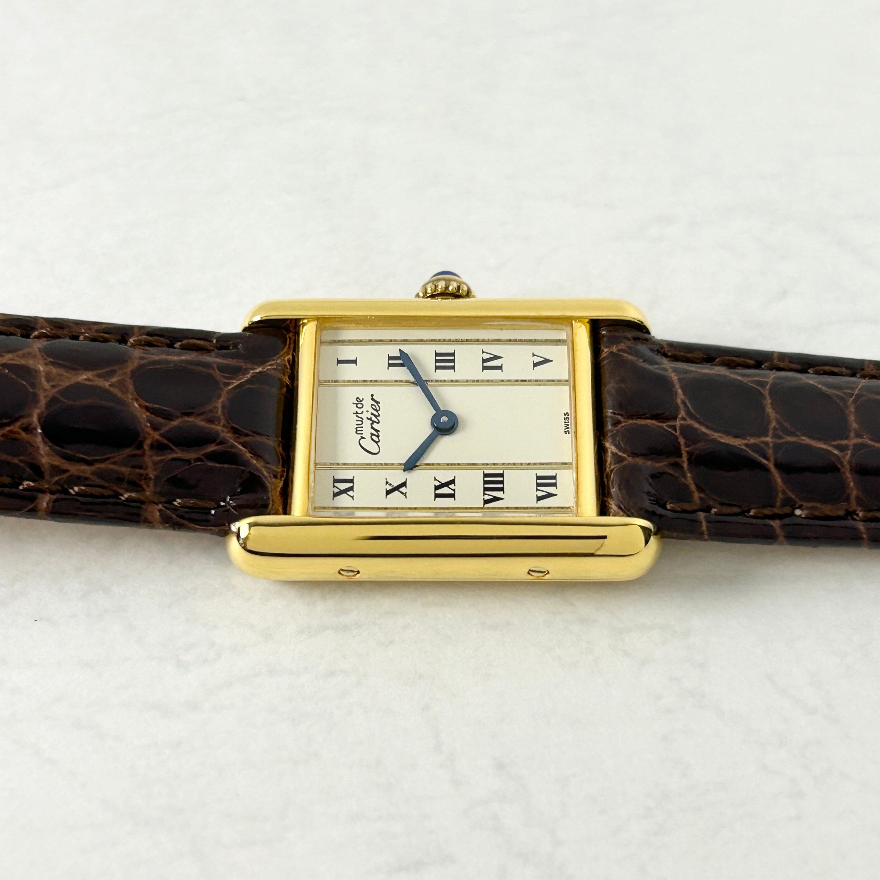 [Cartier] Cartier Must Tank SM Vertical Roman with genuine D-buckle