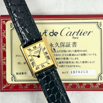 Cartier】カルティエマストタンク LM手巻きアイボリーローマ 永久 