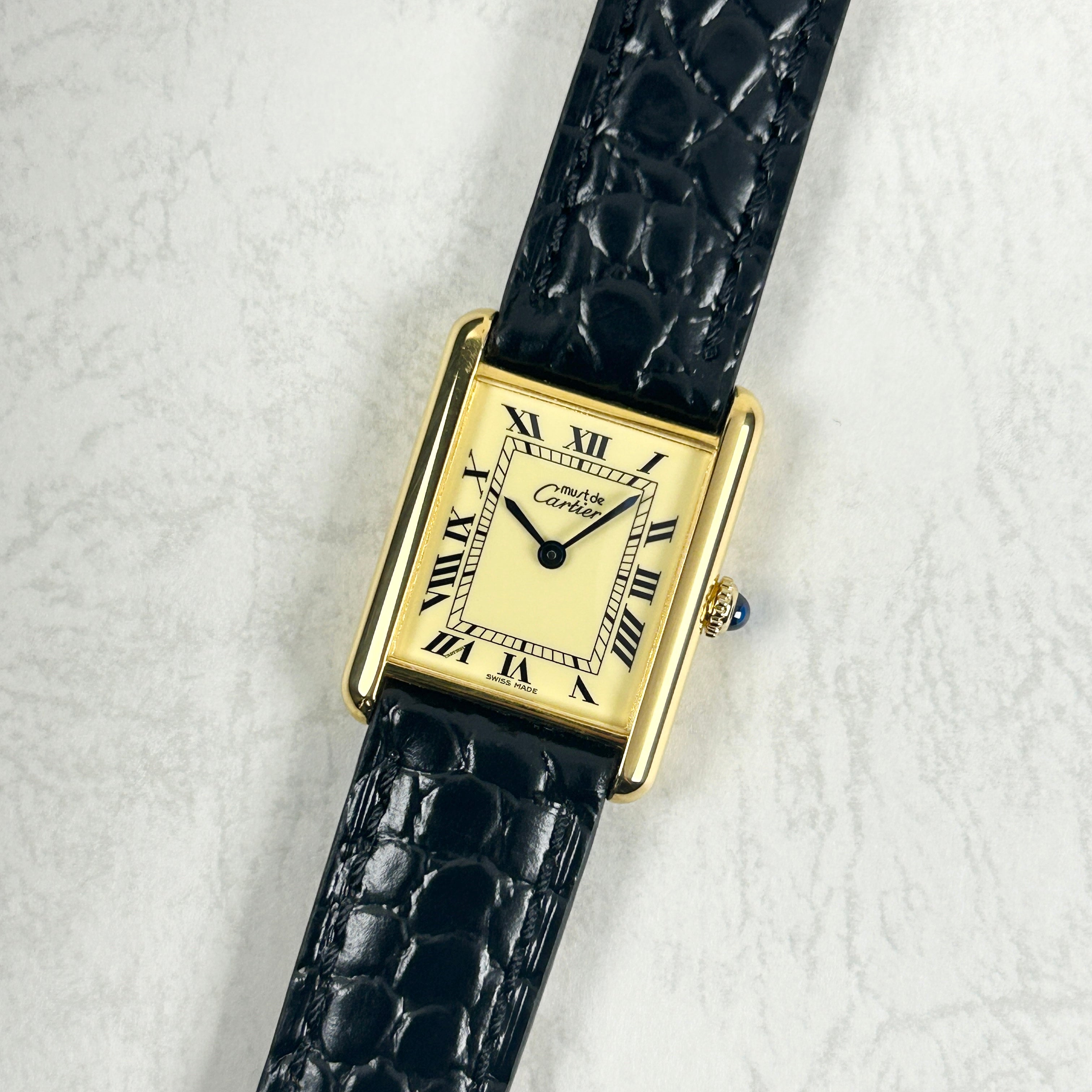 [Cartier] Cartier Must Tank LM Manual Winding Ivory Roman with Lifetime Warranty