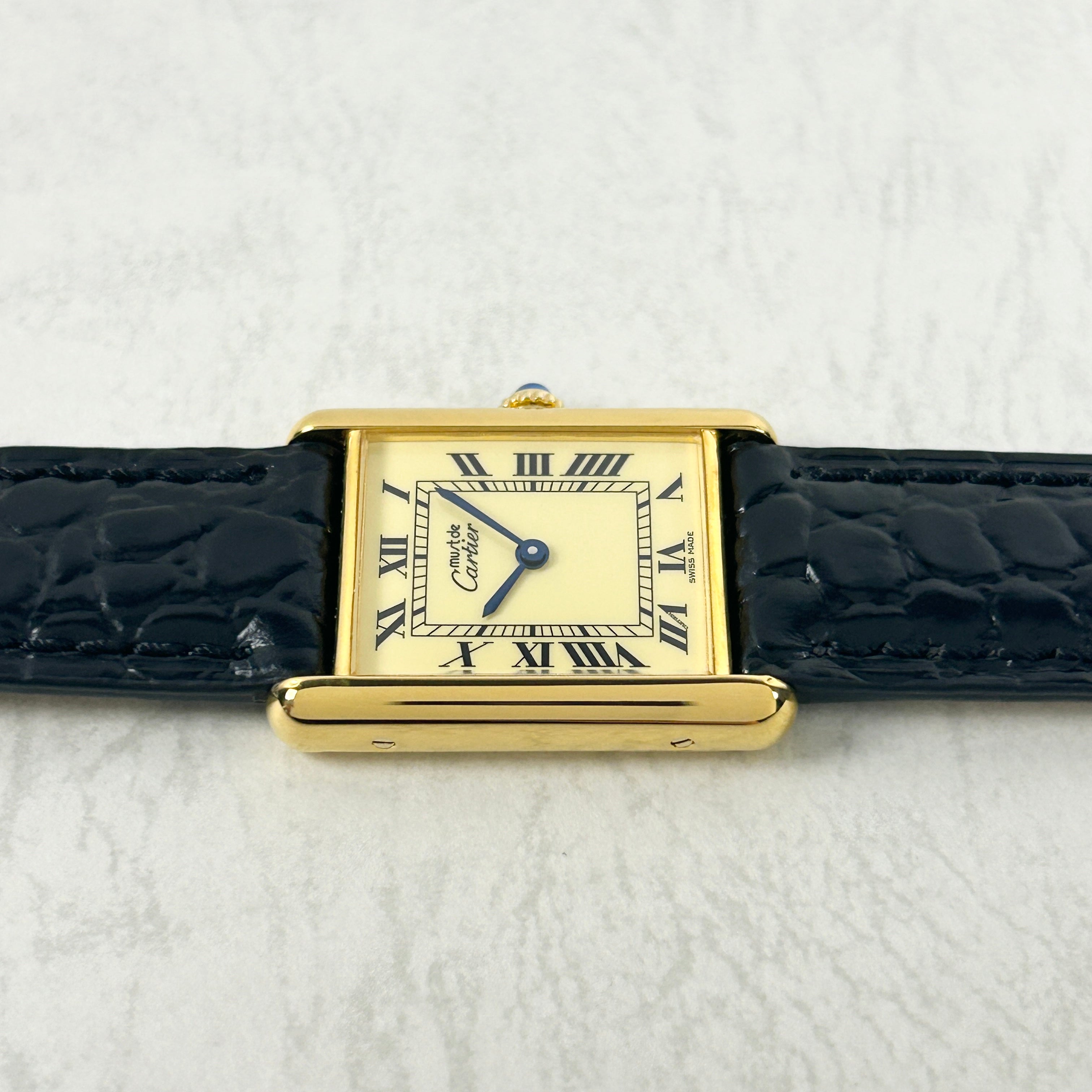 [Cartier] Cartier Must Tank LM Manual Winding Ivory Roman with Lifetime Warranty