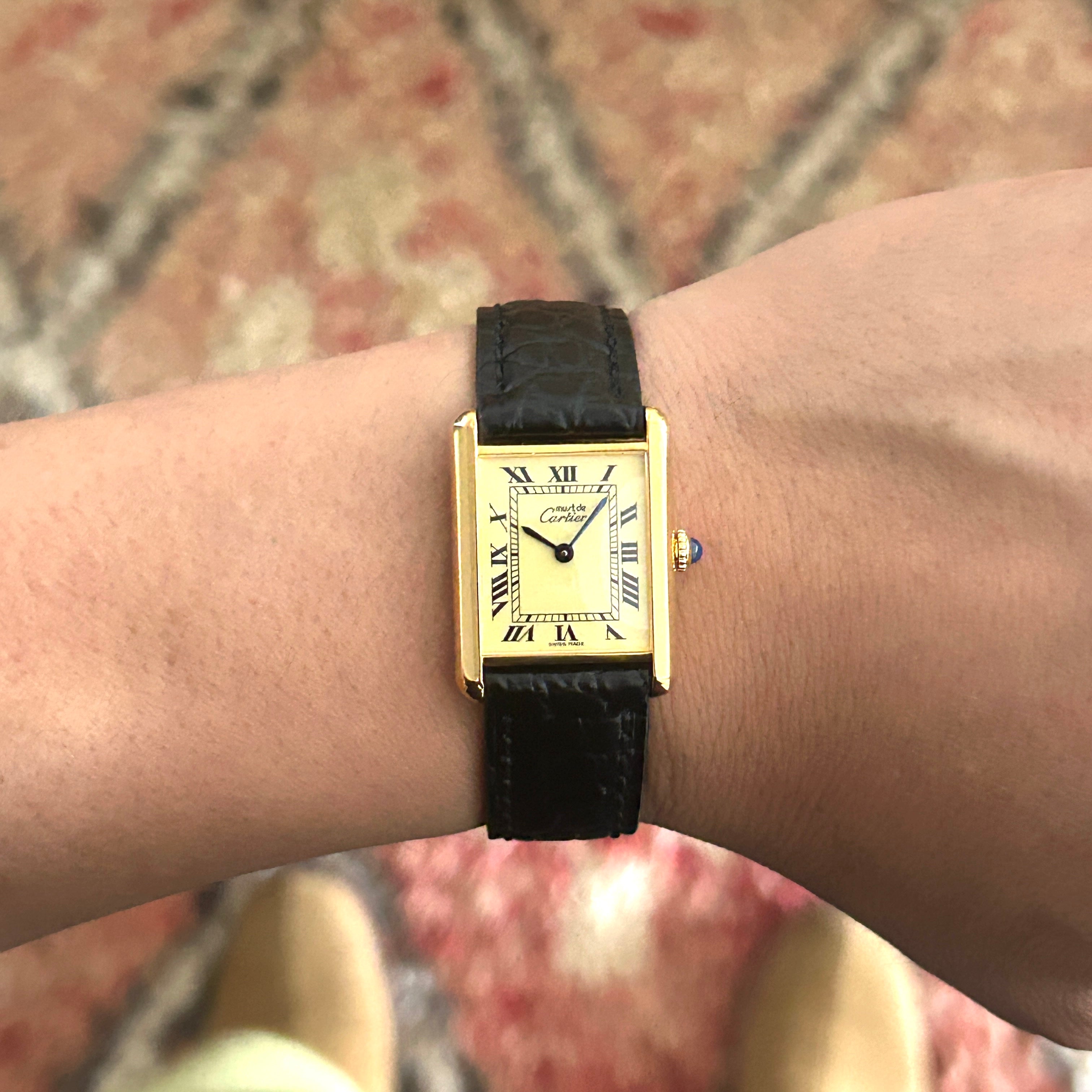 [Cartier] Cartier Must Tank LM Manual Winding Ivory Roman with Lifetime Warranty