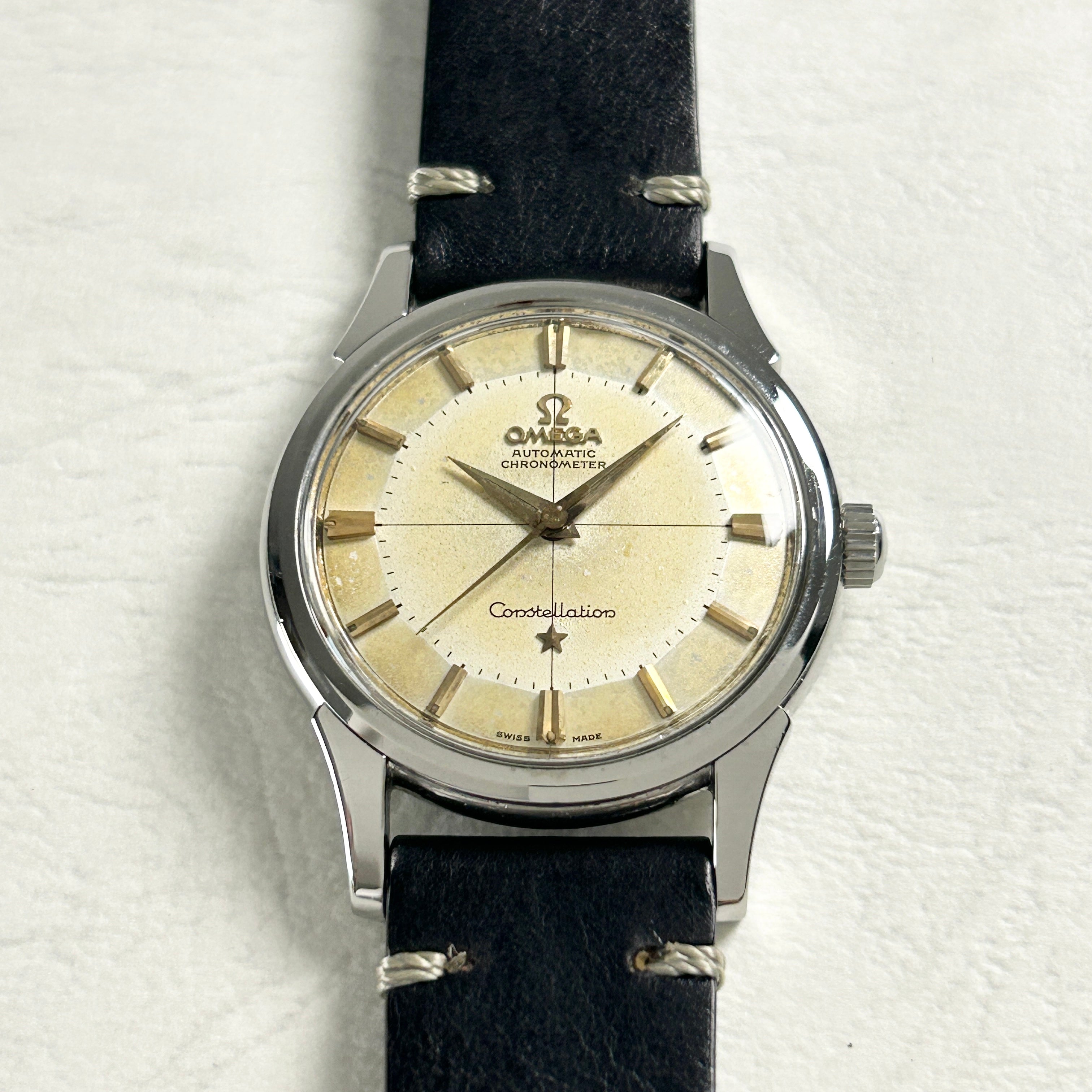 [OMEGA] Omega Constellation SS 12-sided pie-pan cross line dial