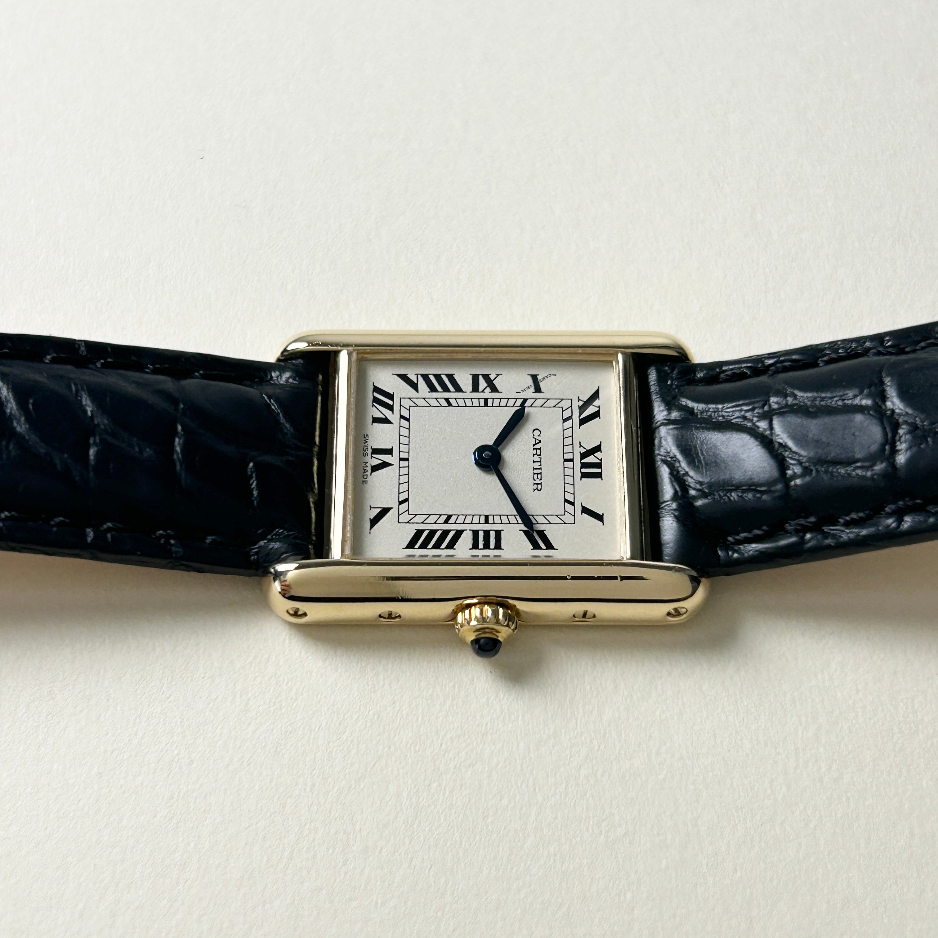 [Cartier] Cartier Tank Louis Cartier SM 18KYG with genuine 18K gold D buckle