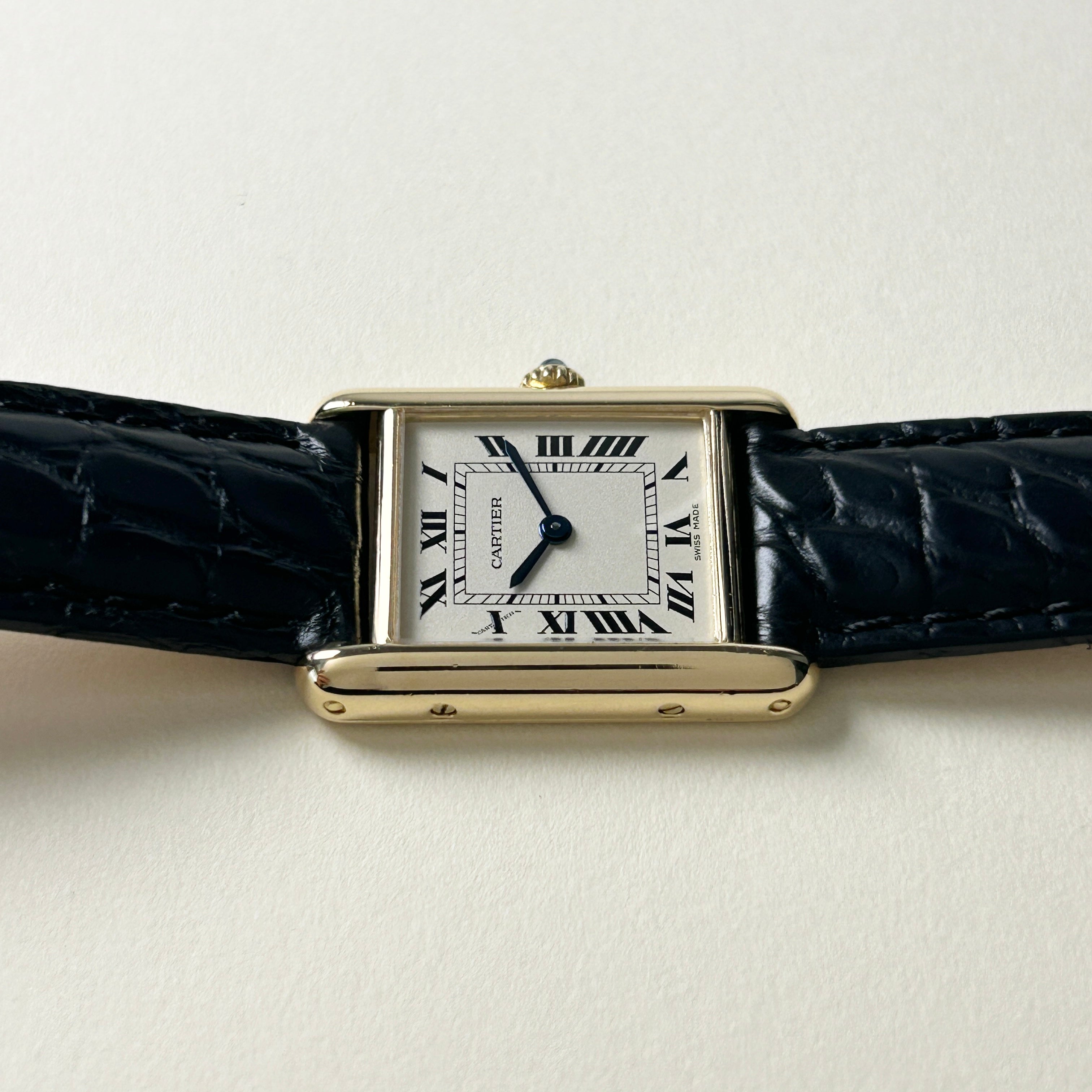 [Cartier] Cartier Tank Louis Cartier SM 18KYG with genuine 18K gold D buckle