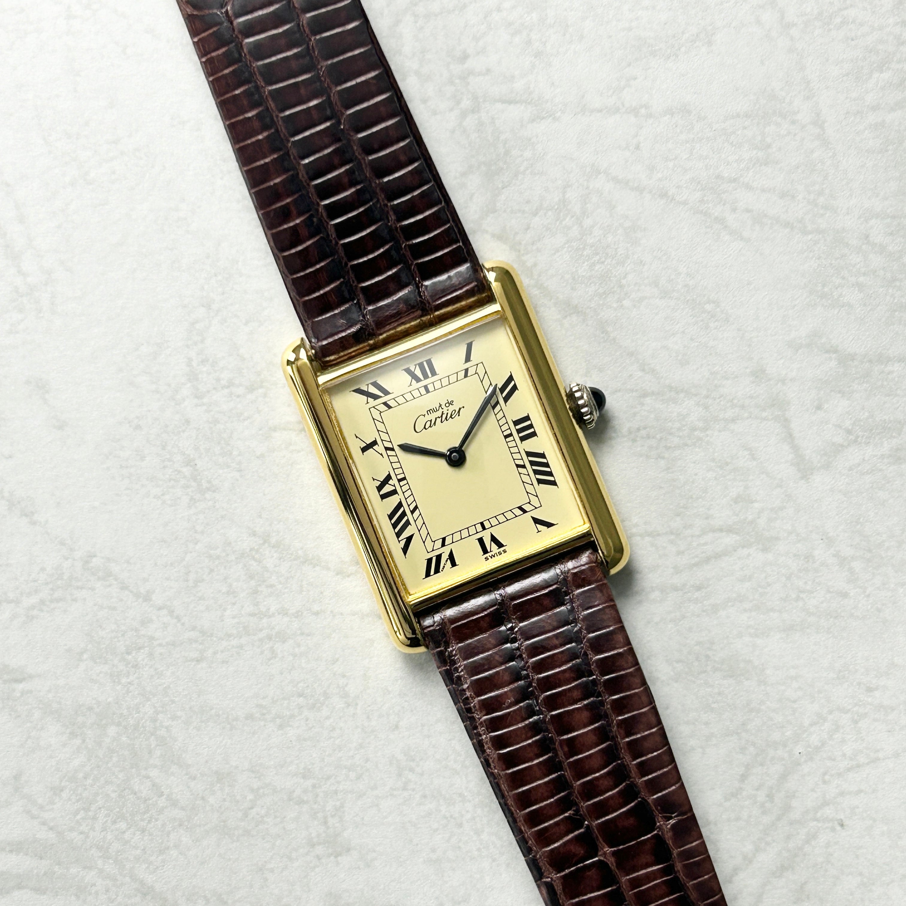 [Cartier] Cartier Must Tank LM Manual Winding Ivory Roman