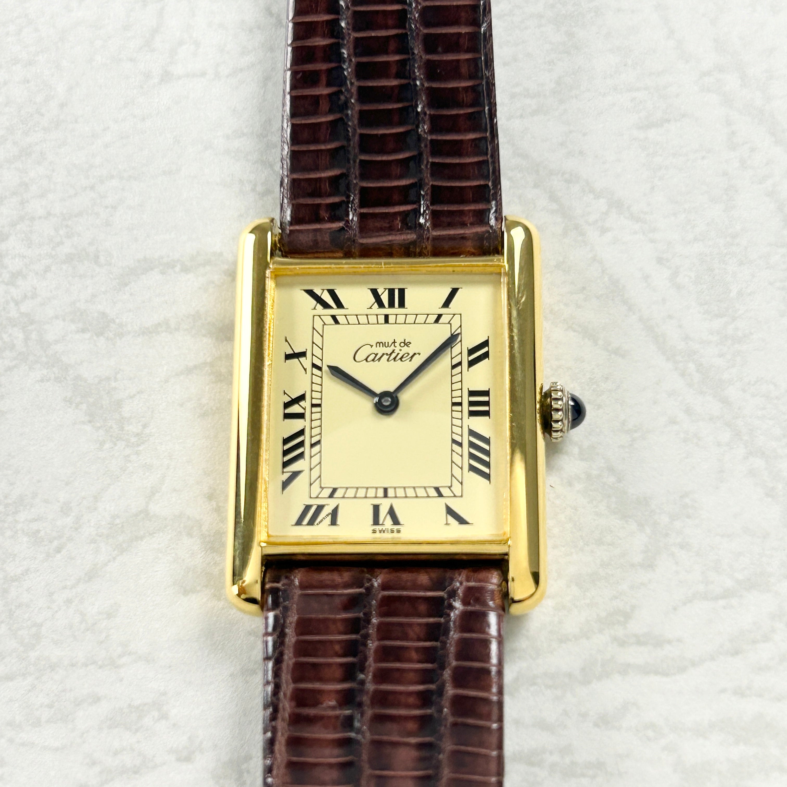 [Cartier] Cartier Must Tank LM Manual Winding Ivory Roman