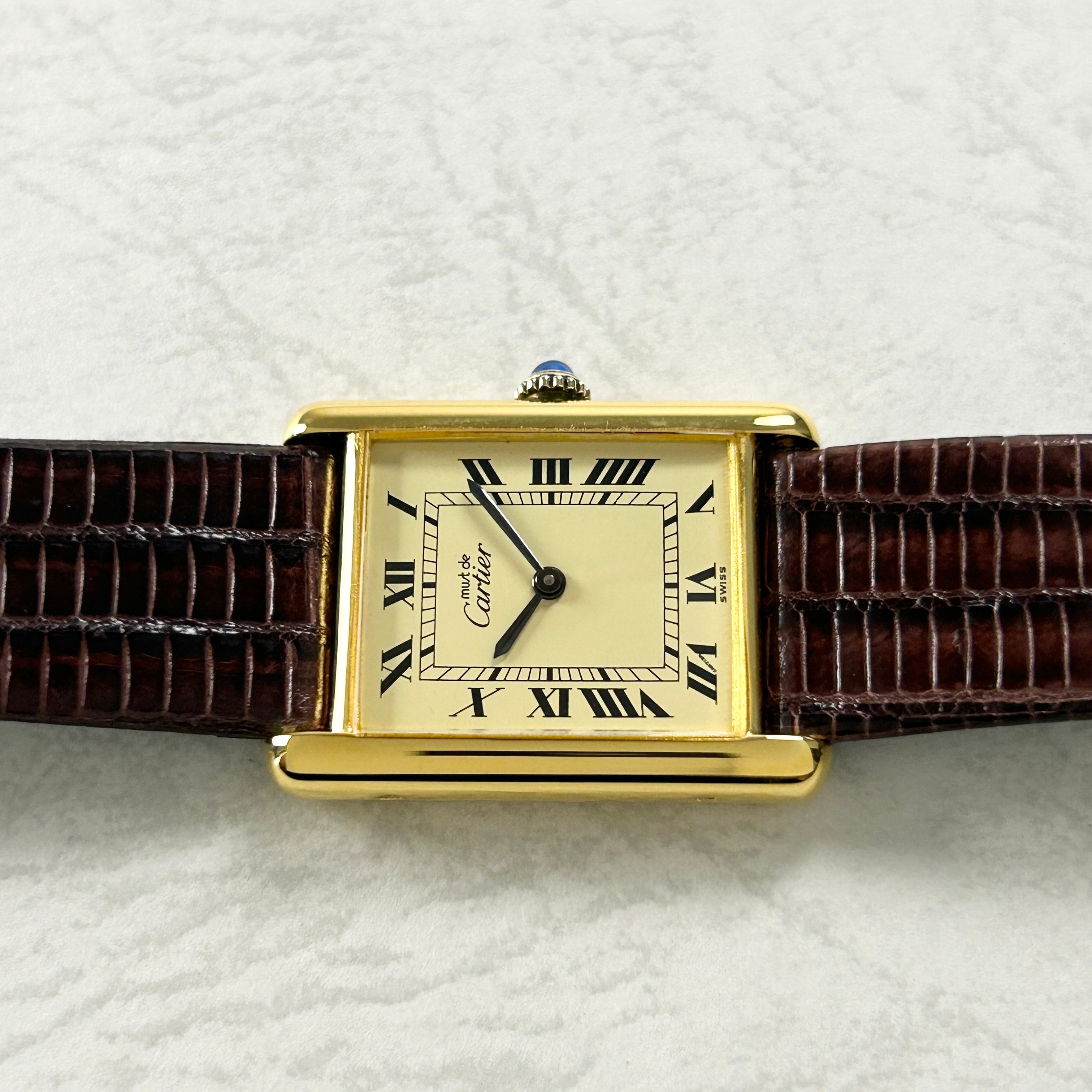 [Cartier] Cartier Must Tank LM Manual Winding Ivory Roman