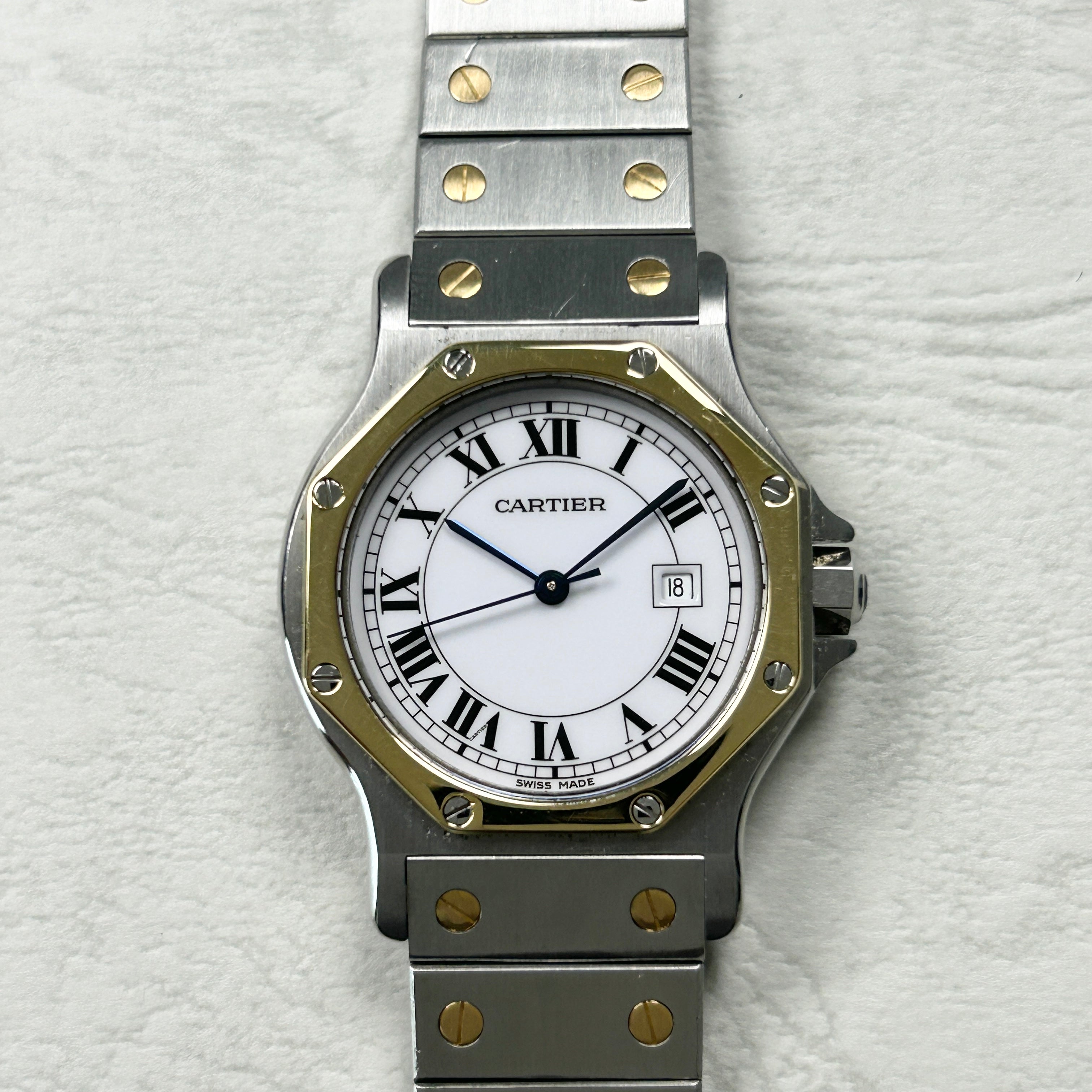 [Cartier] Cartier Santos Octagon LM 18KYG x SS Automatic "SWISS MADE"