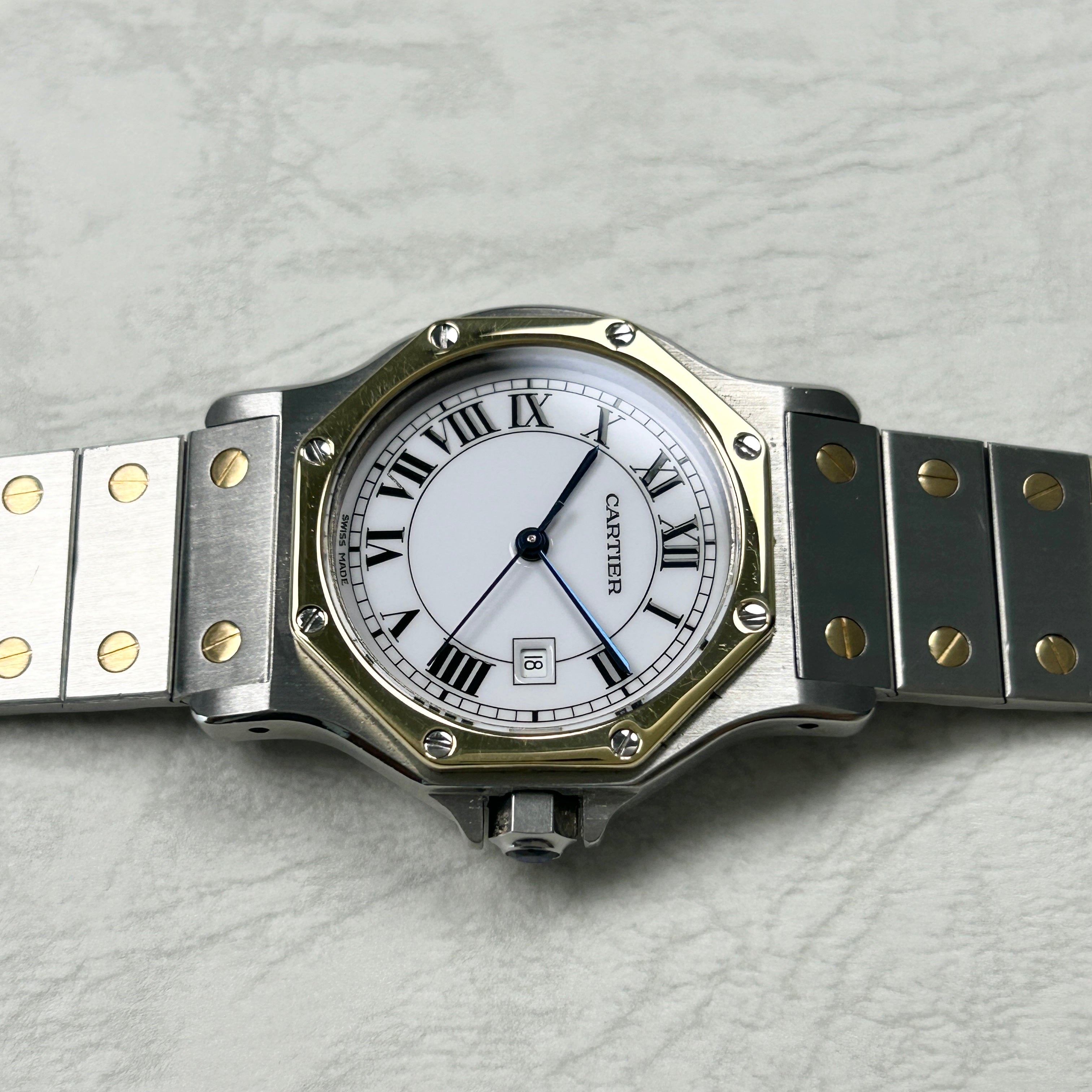 [Cartier] Cartier Santos Octagon LM 18KYG x SS Automatic "SWISS MADE"