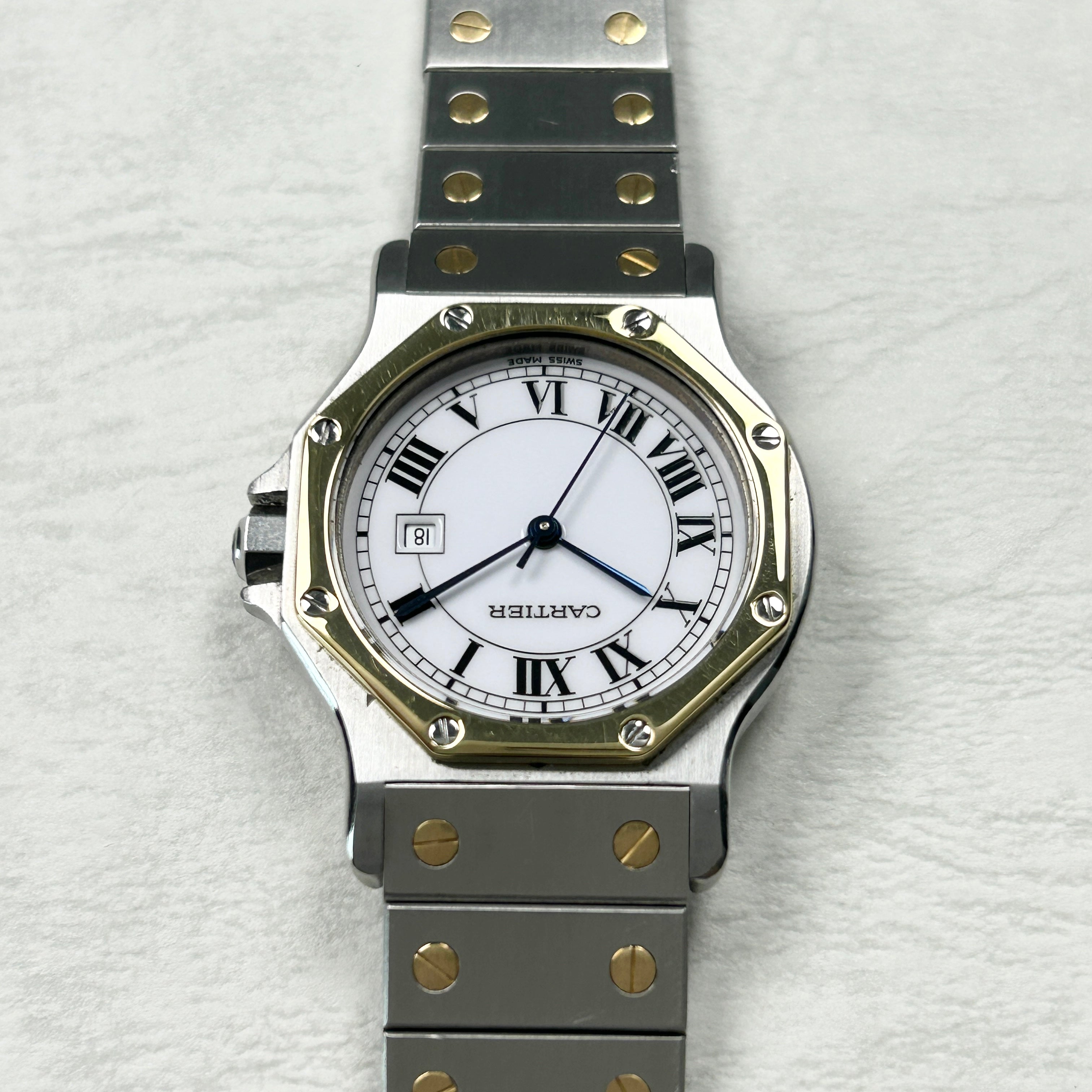 [Cartier] Cartier Santos Octagon LM 18KYG x SS Automatic "SWISS MADE"