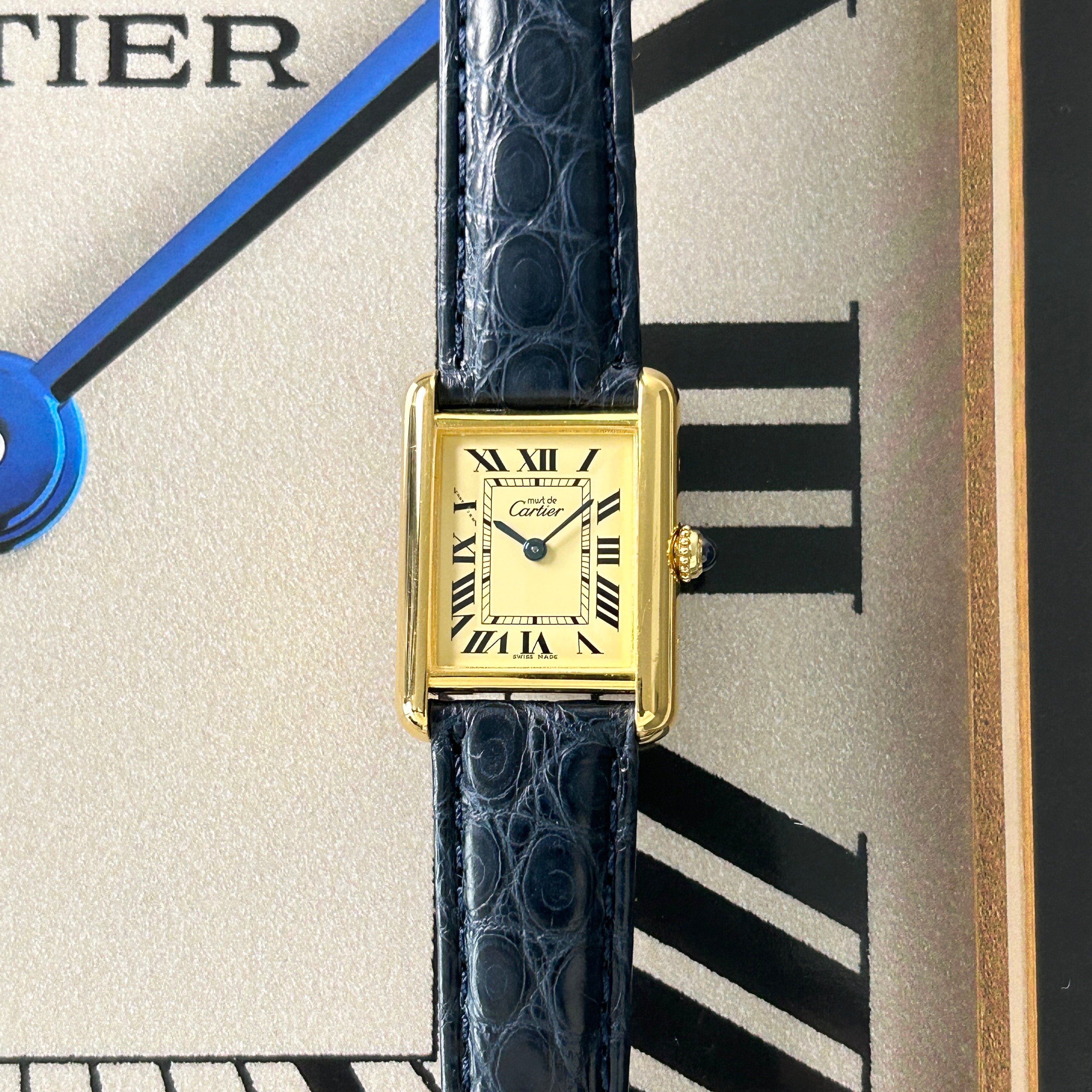 【Cartier】カルティエ<BR>マストタンク SM後期型アイボリーローマ