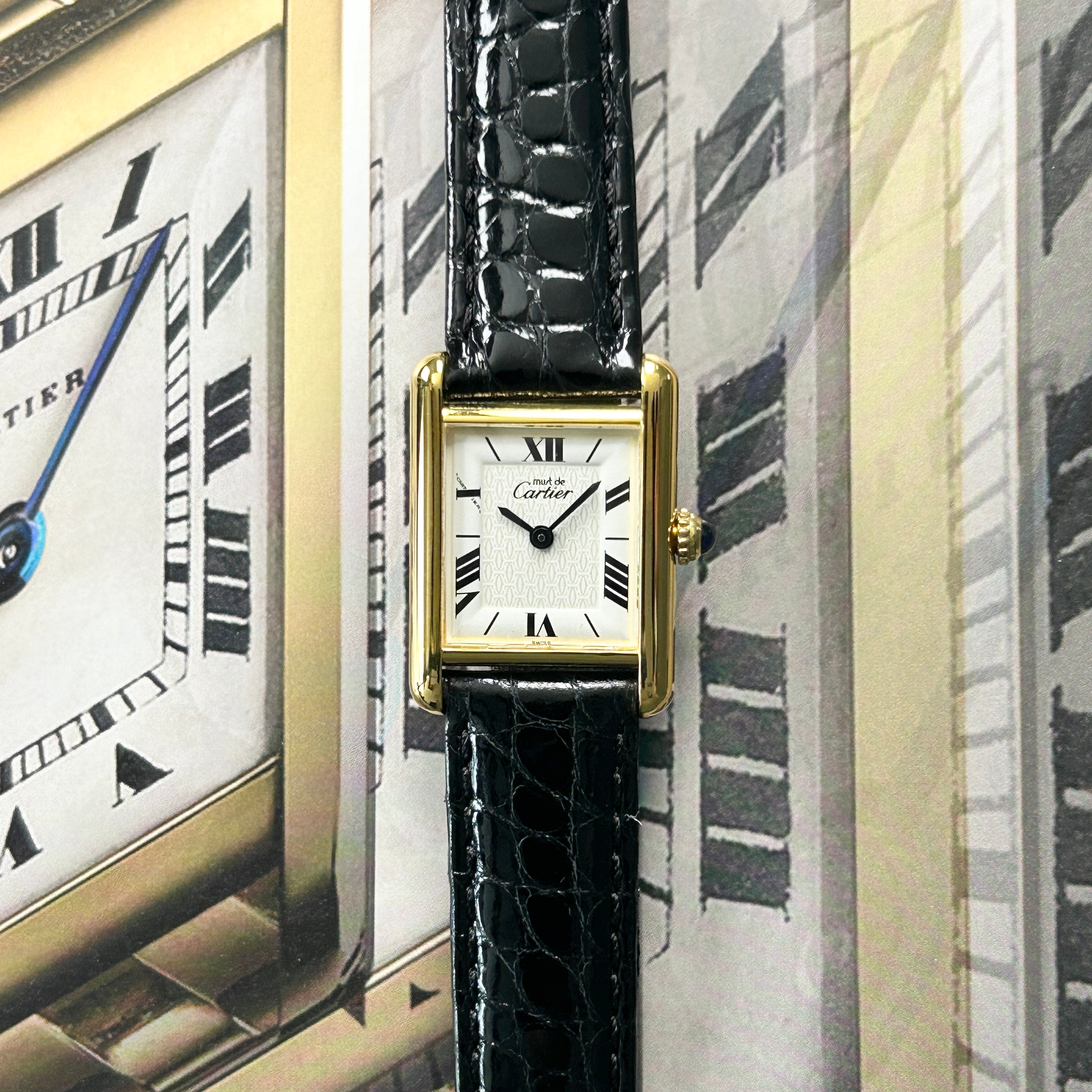 [Cartier] Cartier Must Tank SM Roman Dial with Genuine D Buckle