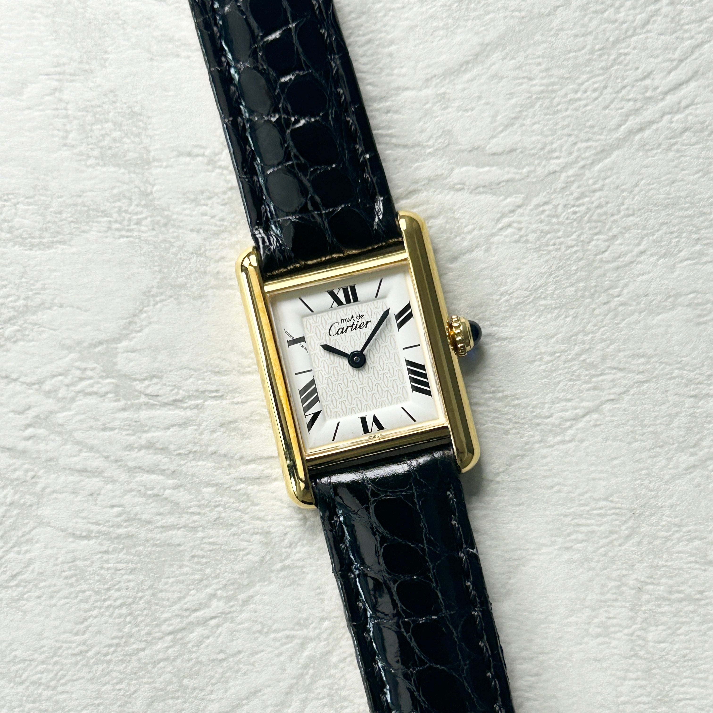 [Cartier] Cartier Must Tank SM Roman Dial with Genuine D Buckle