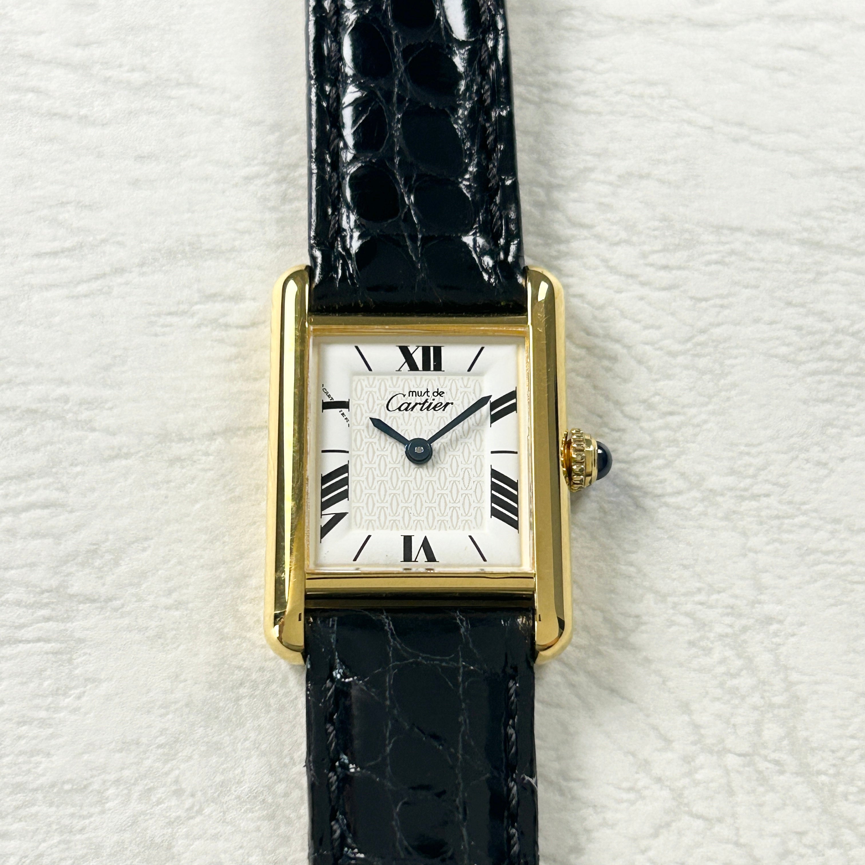 [Cartier] Cartier Must Tank SM Roman Dial with Genuine D Buckle